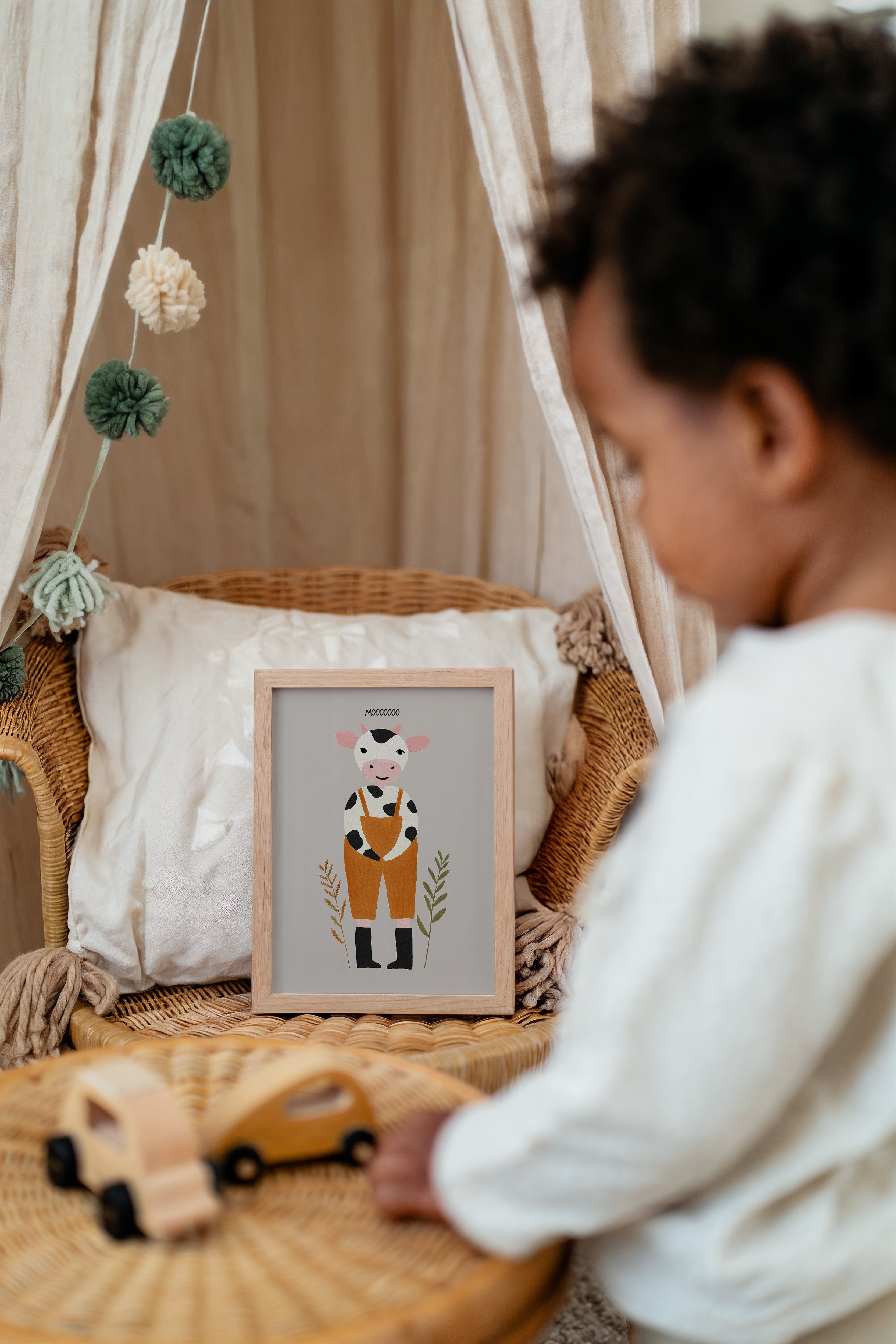 Kinderkamer print - Lieve koe