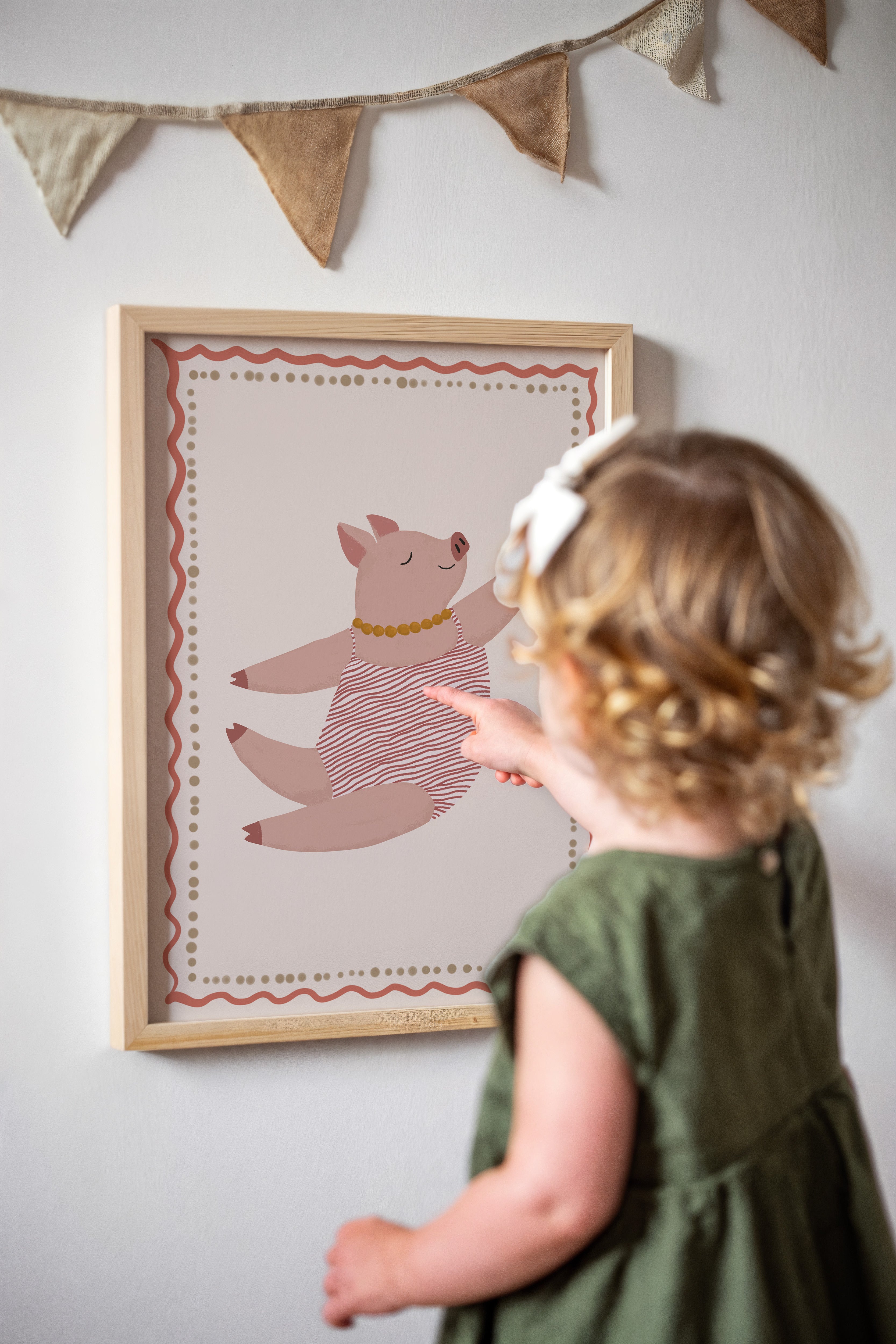 Kinderkamer print - Retro Piggy