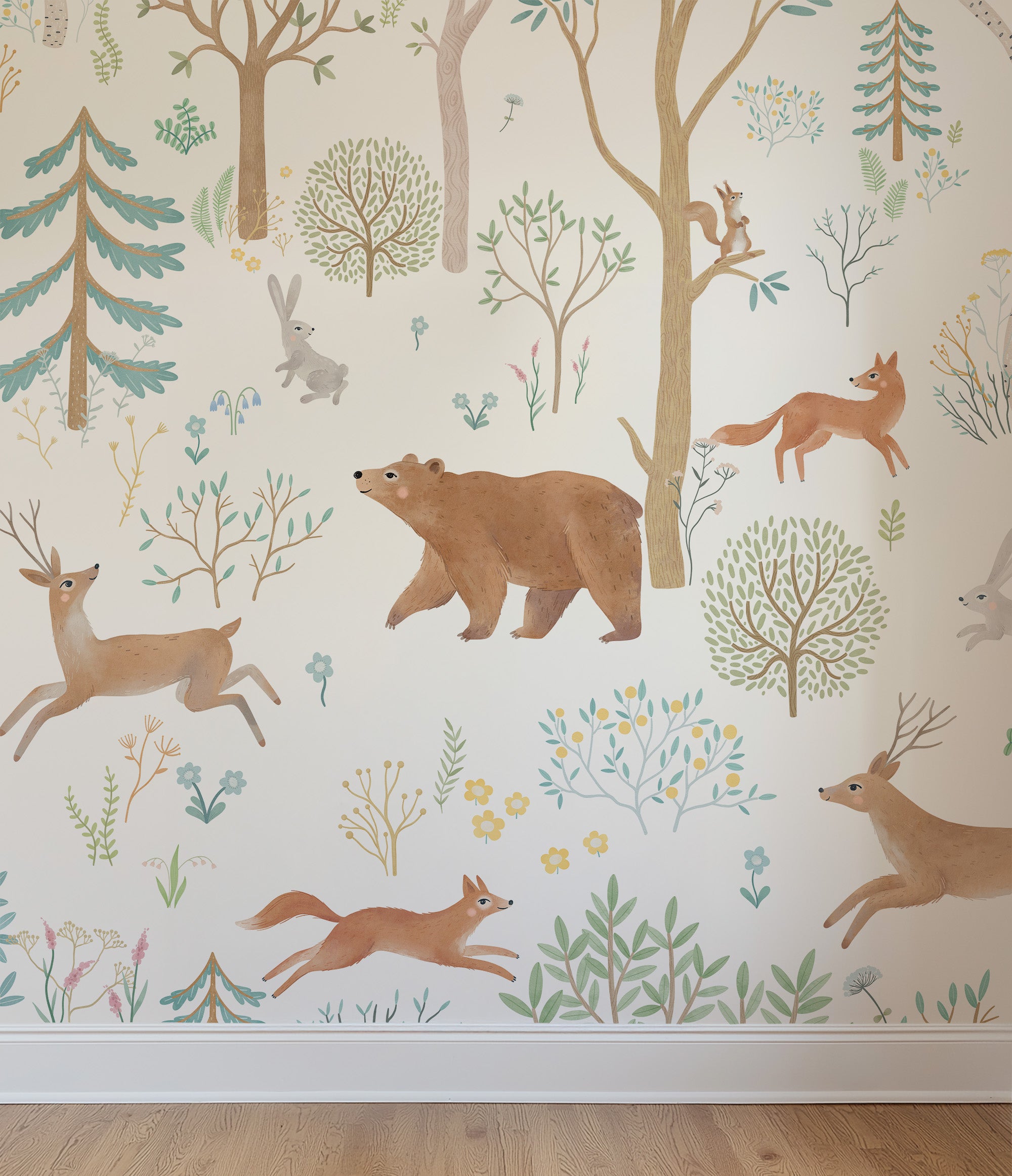Collage wallpaper Animals in the forest