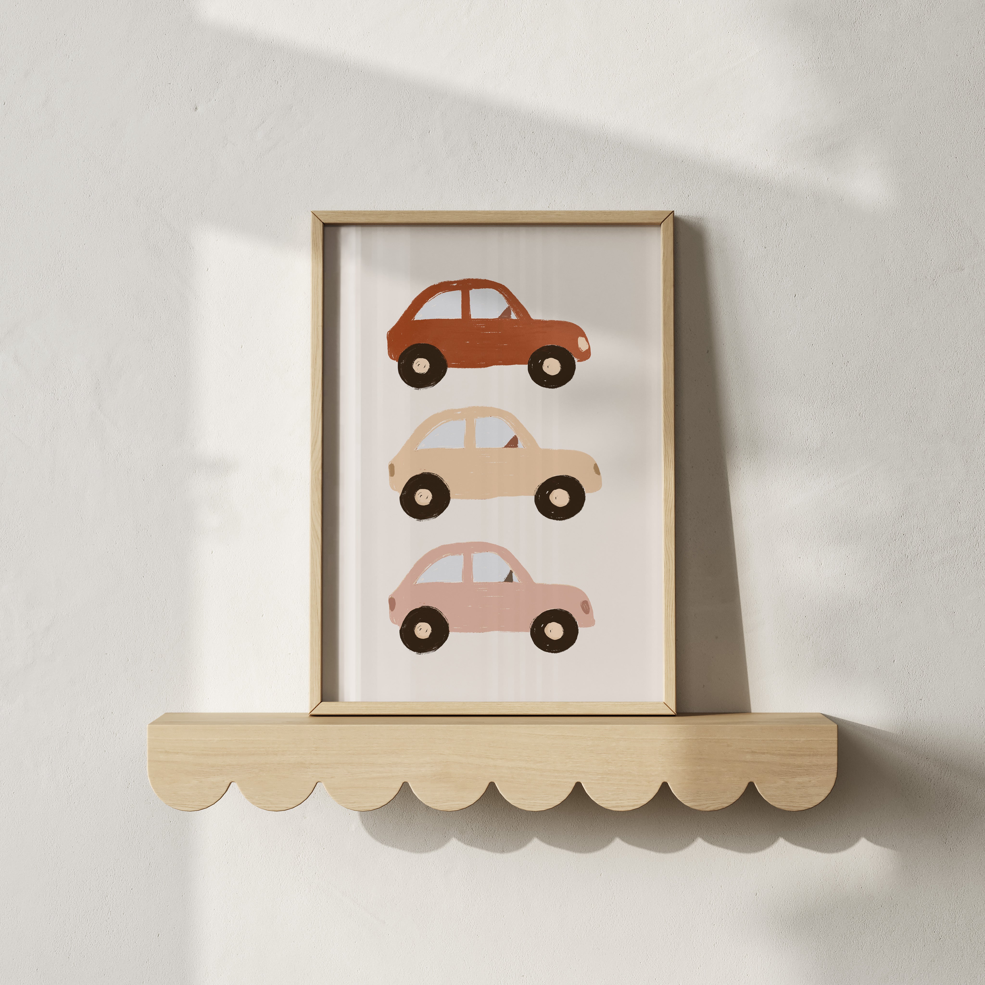 Children's room print – Three Colorful Cars