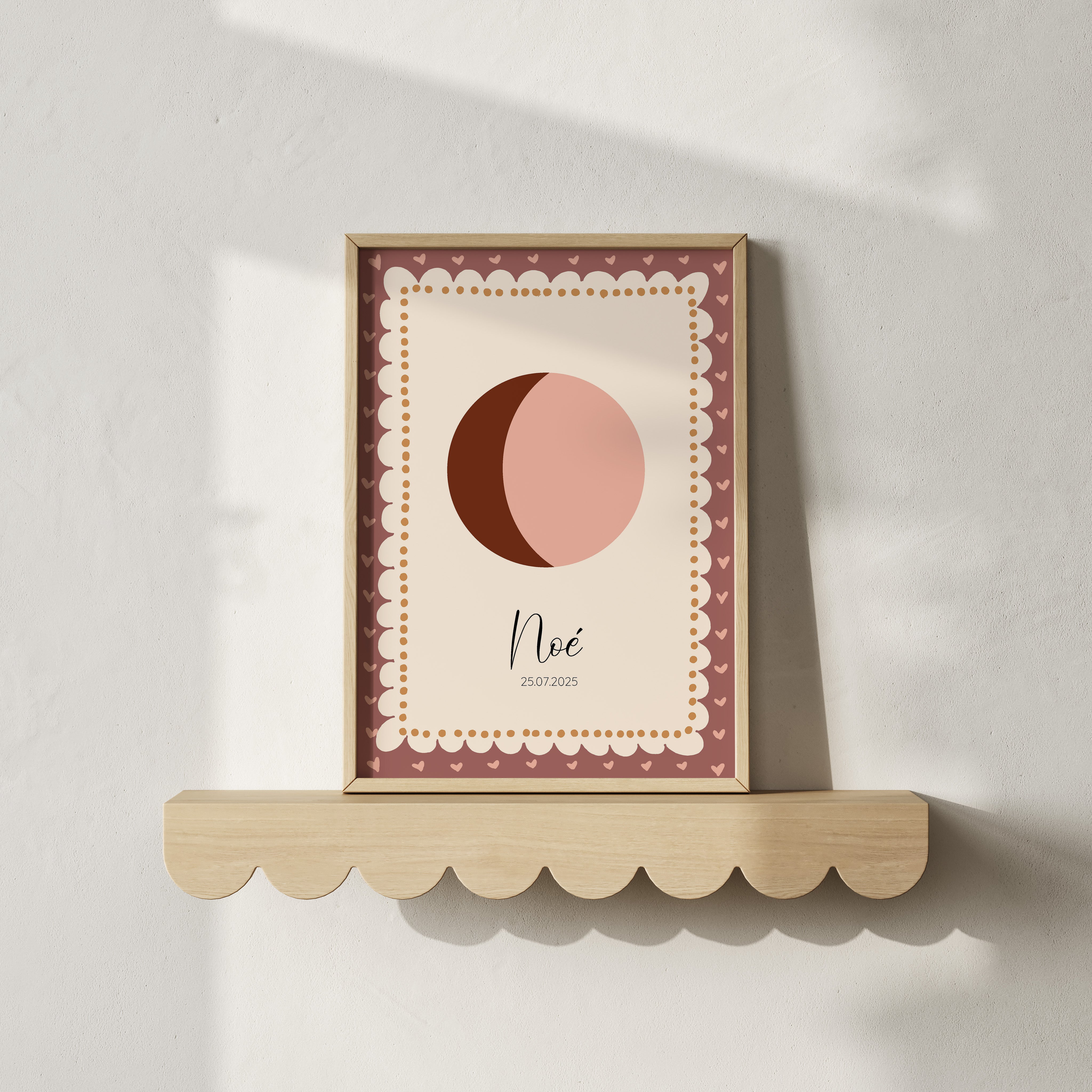 Birth poster Soft Frame - stripes