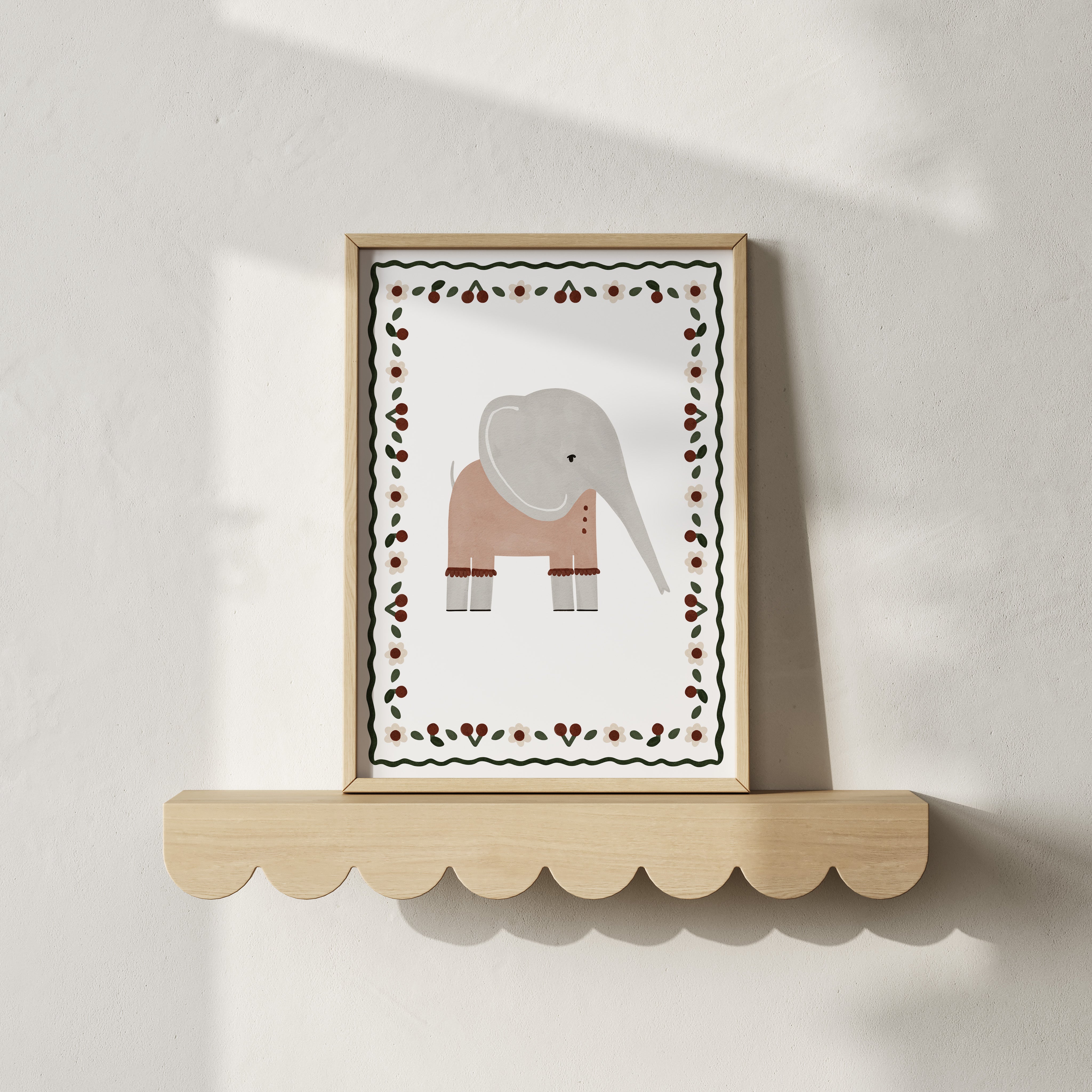 Retro kinderkamer poster - Olifant