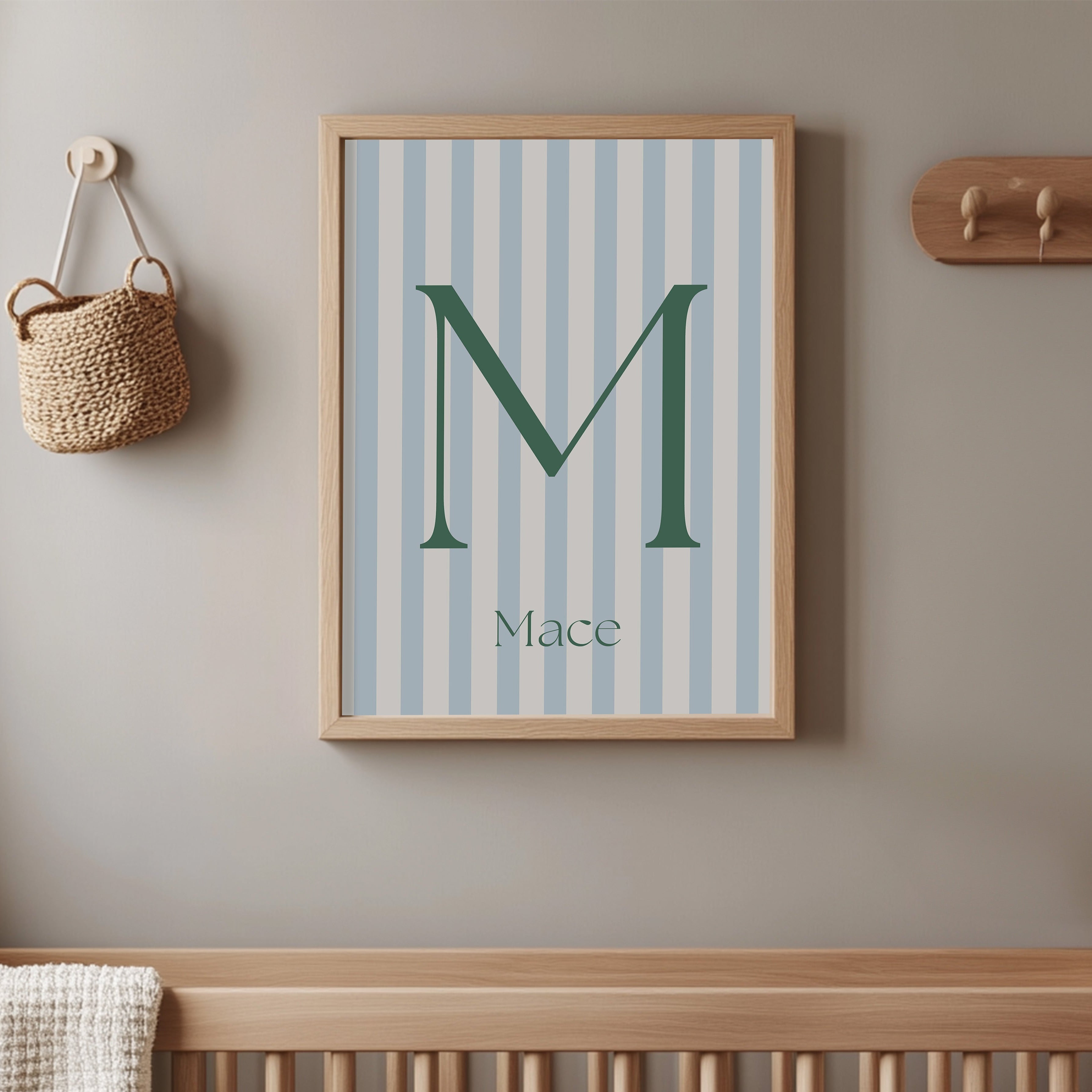 Birth poster Soft Frame - stripes