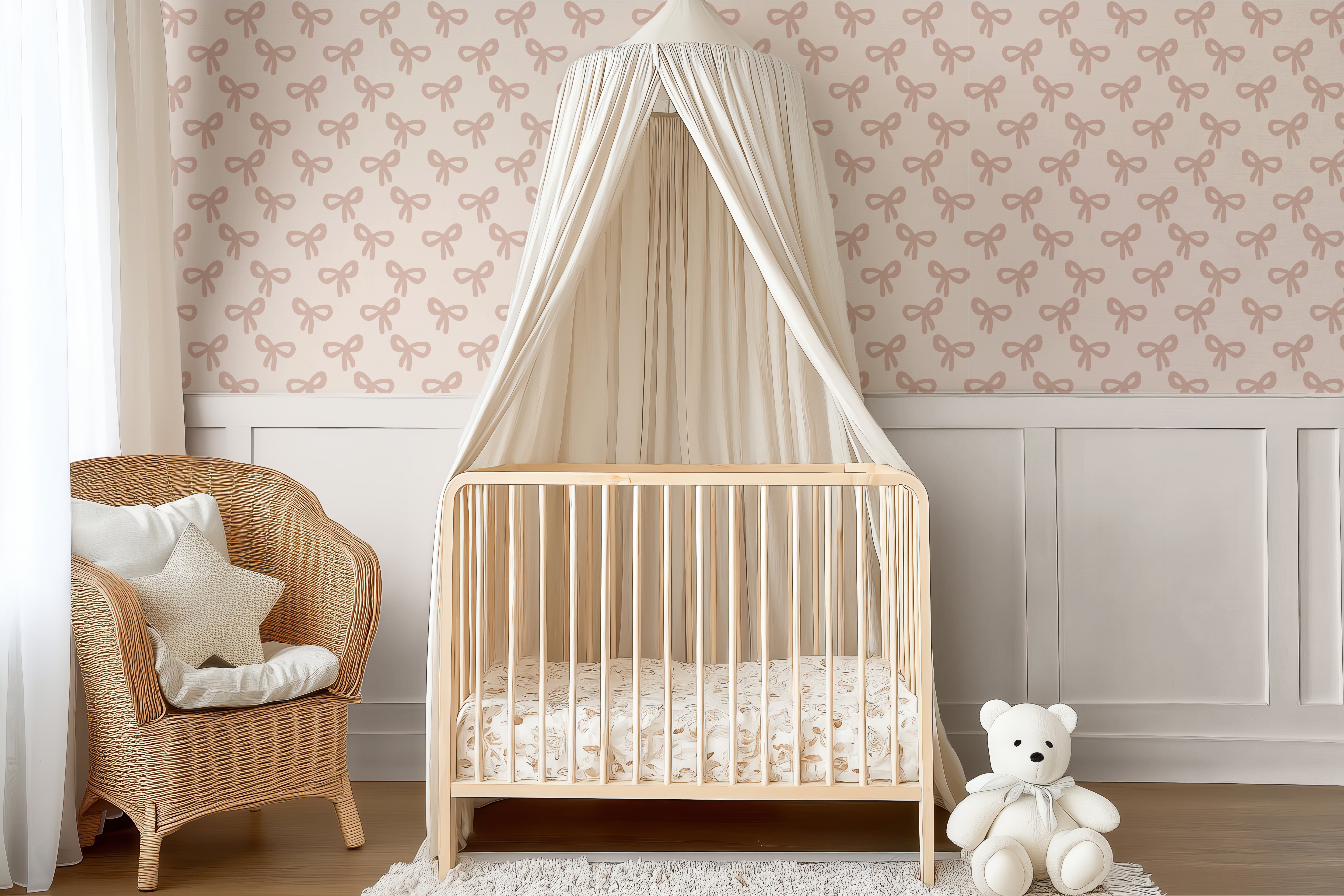 Wallpaper Bows - beige