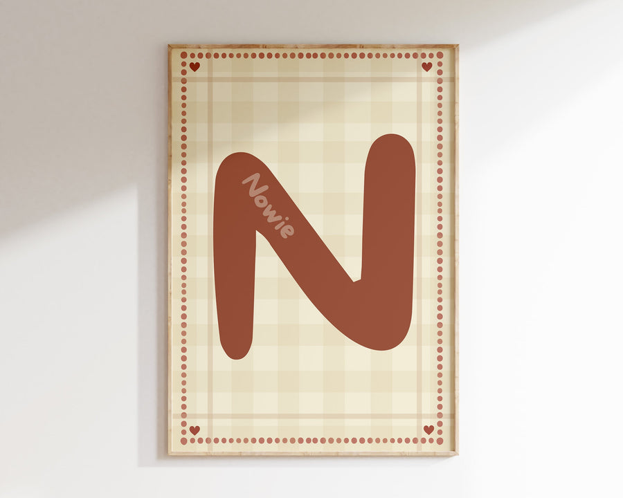 Name poster Cozy Letter - terra