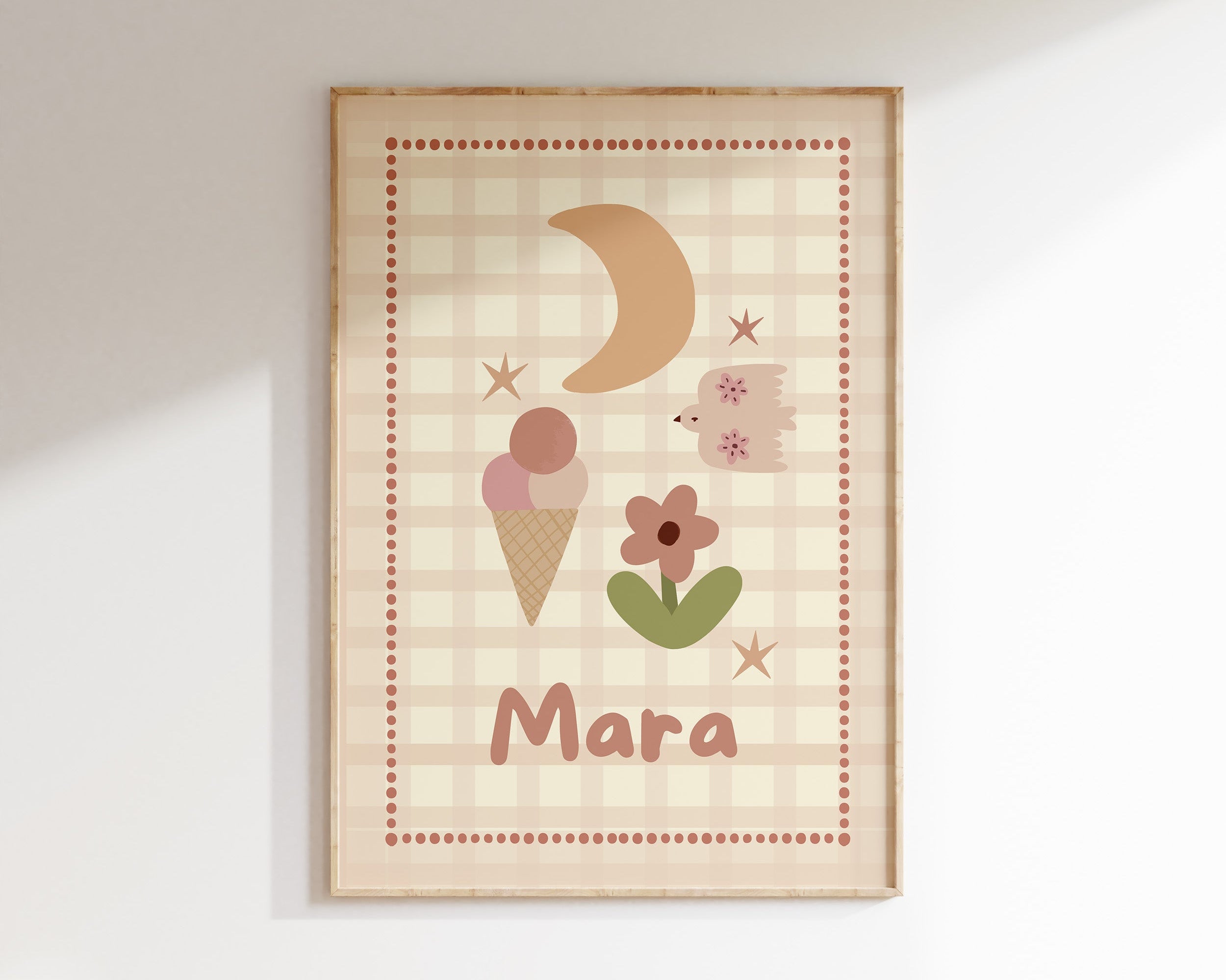 Name poster Soft Check - old pink