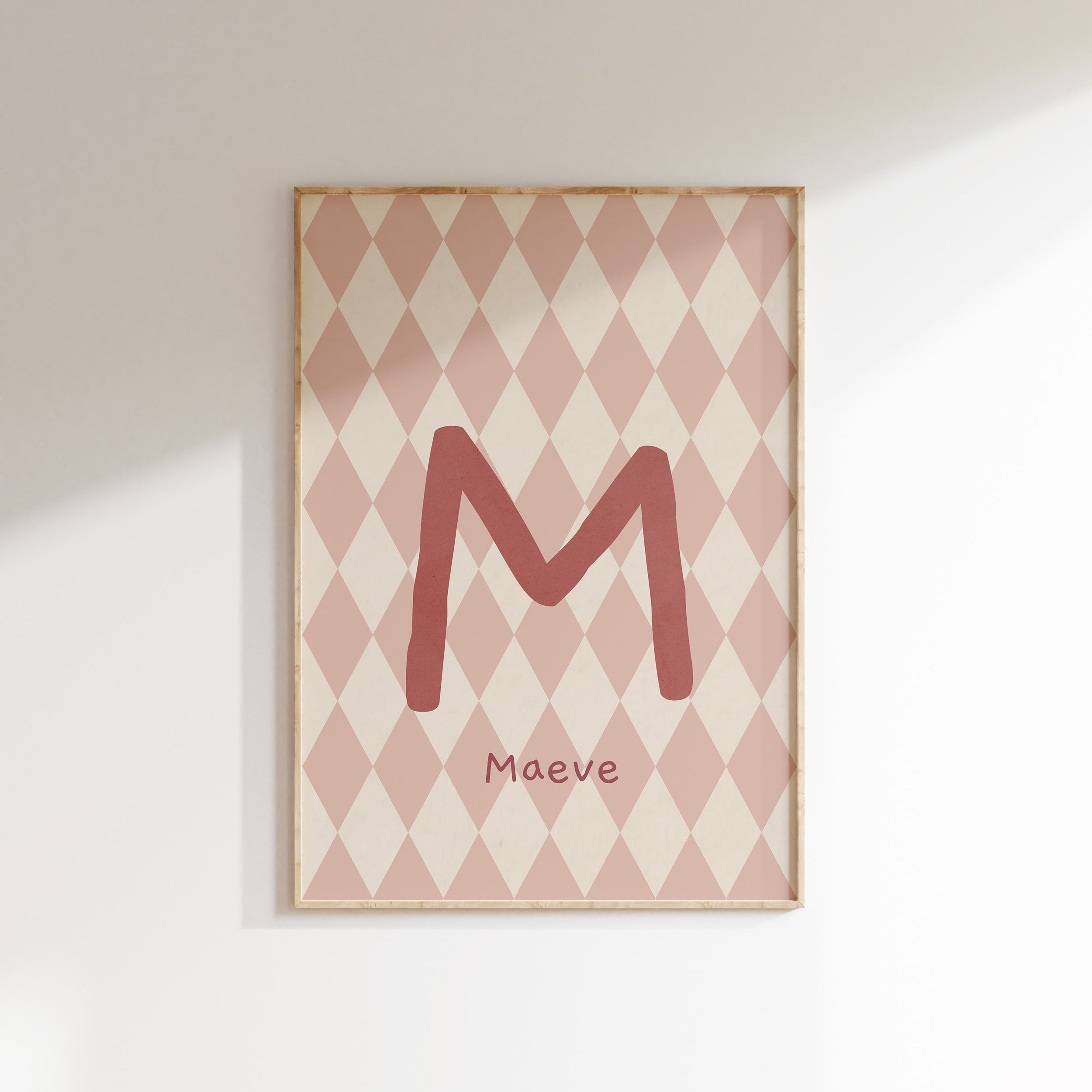 Naamposter Zacht Ruitje - oudroze