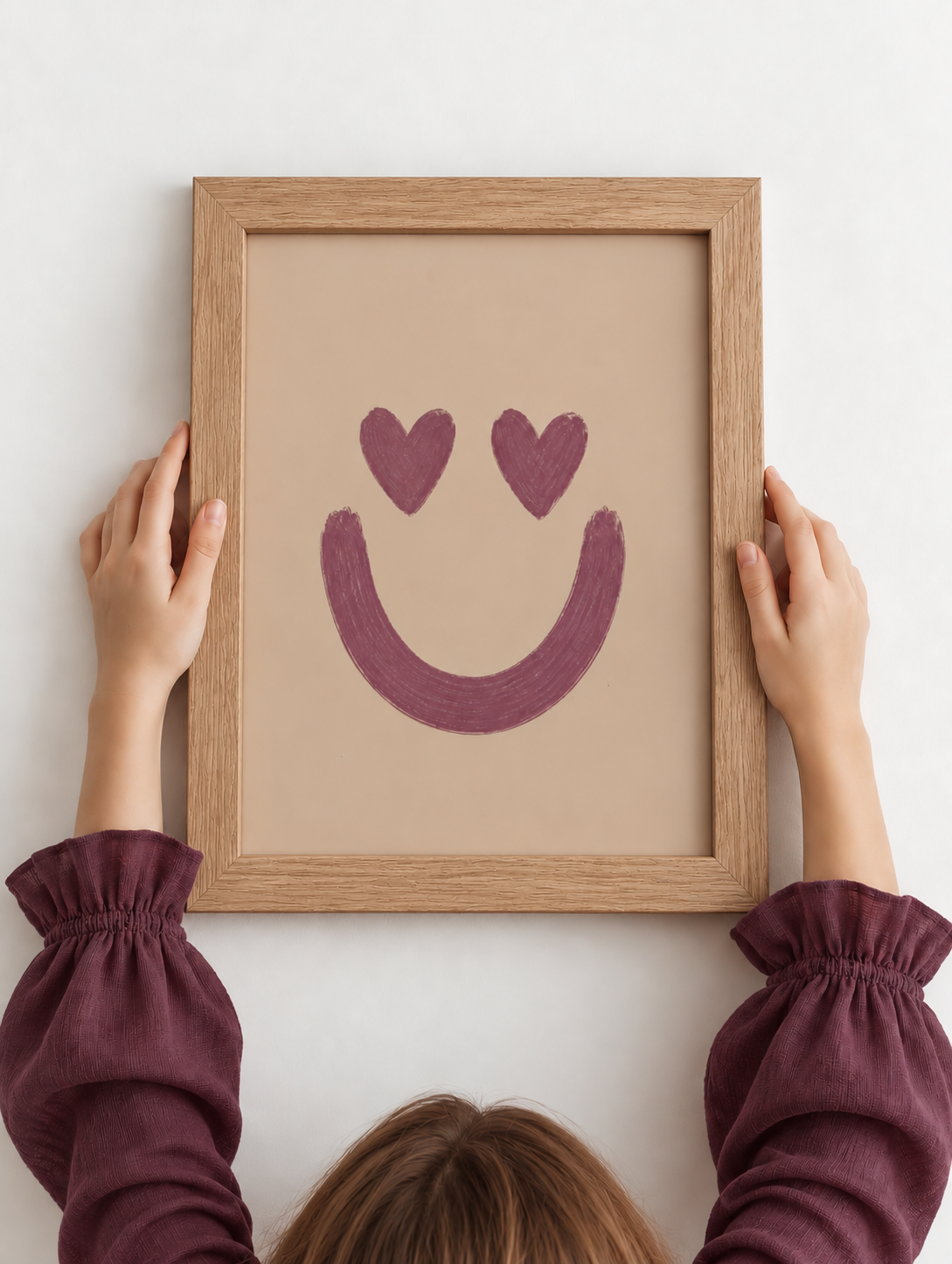 Gestylde kinderkamer met de Hartjes smiley | zand poster
