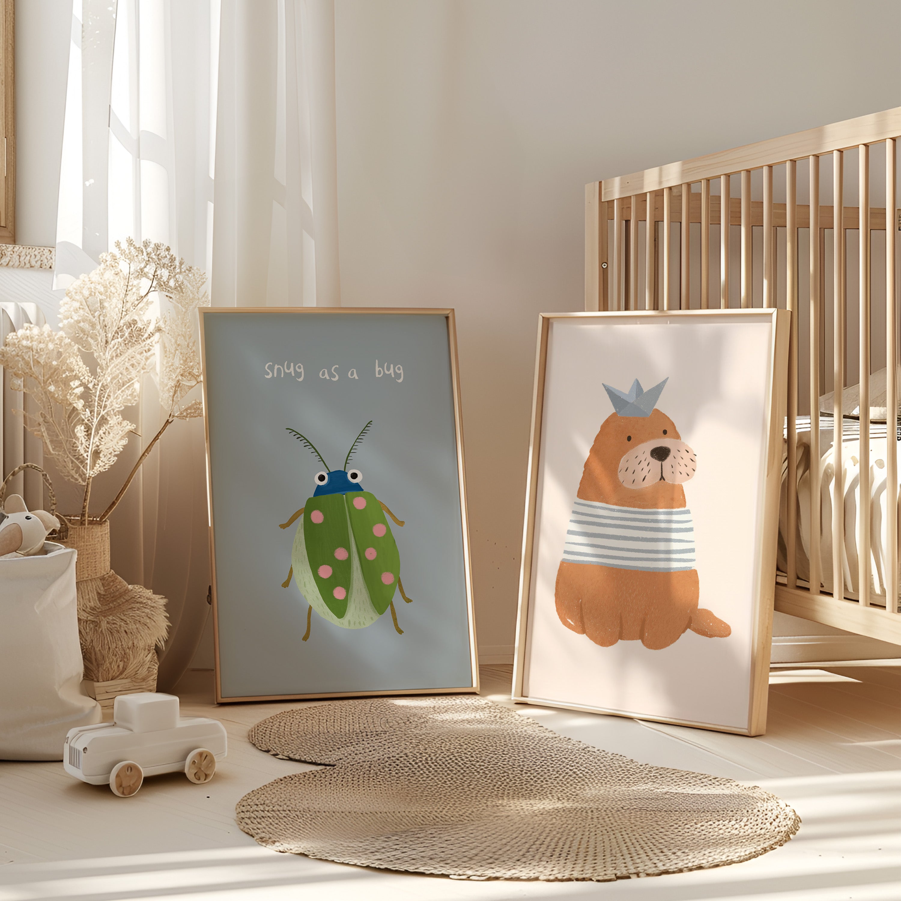Kinderkamer print - Snug as a bug