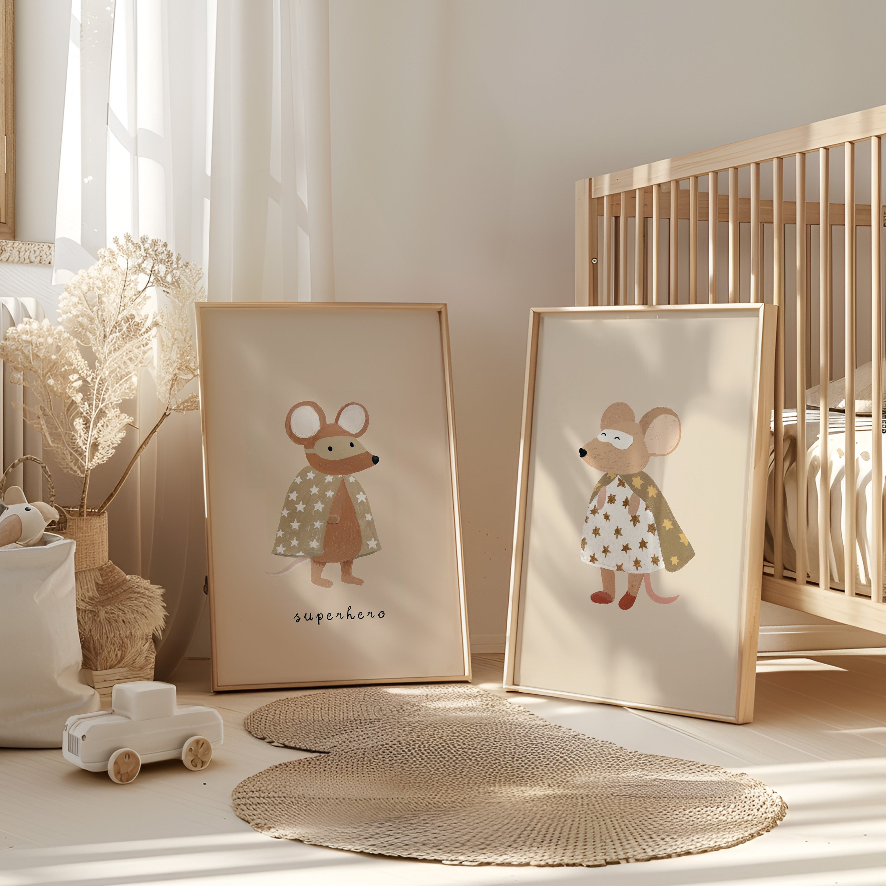 Kinderkamer print - Superheldin muis
