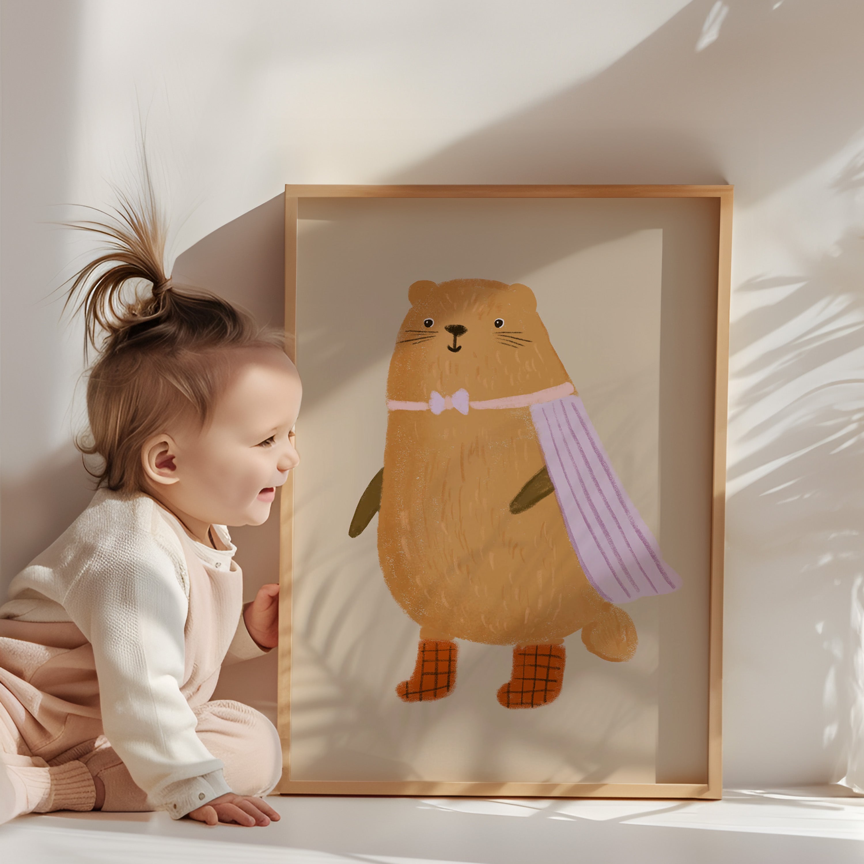 Kinderkamer print – Superheld Bever