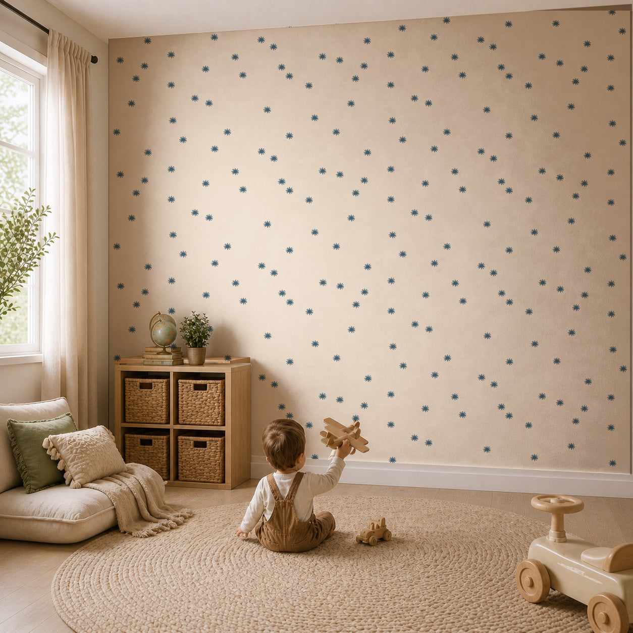Behang Tiny Stars - royal blue