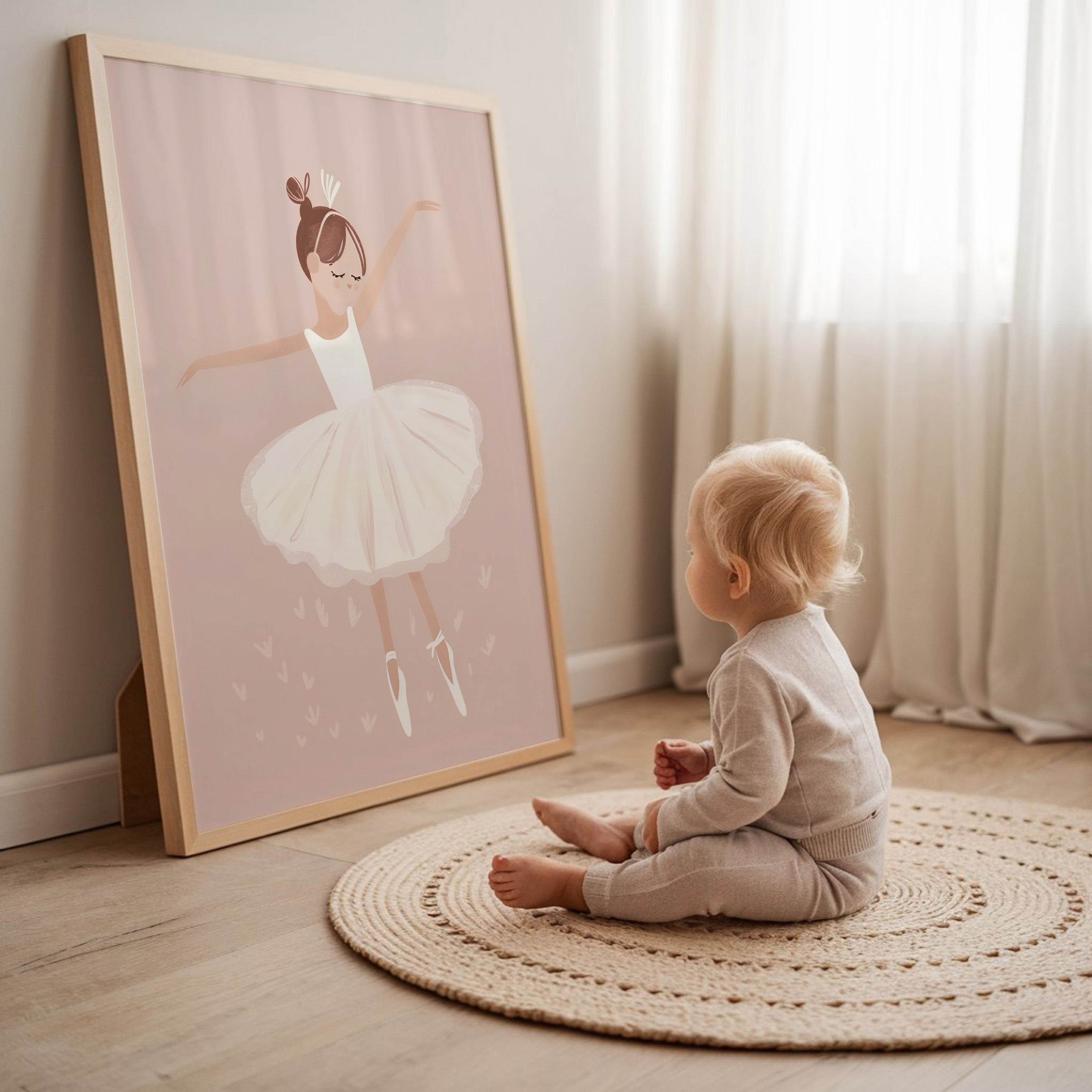 Kinderkamer print - Roze Ballerina