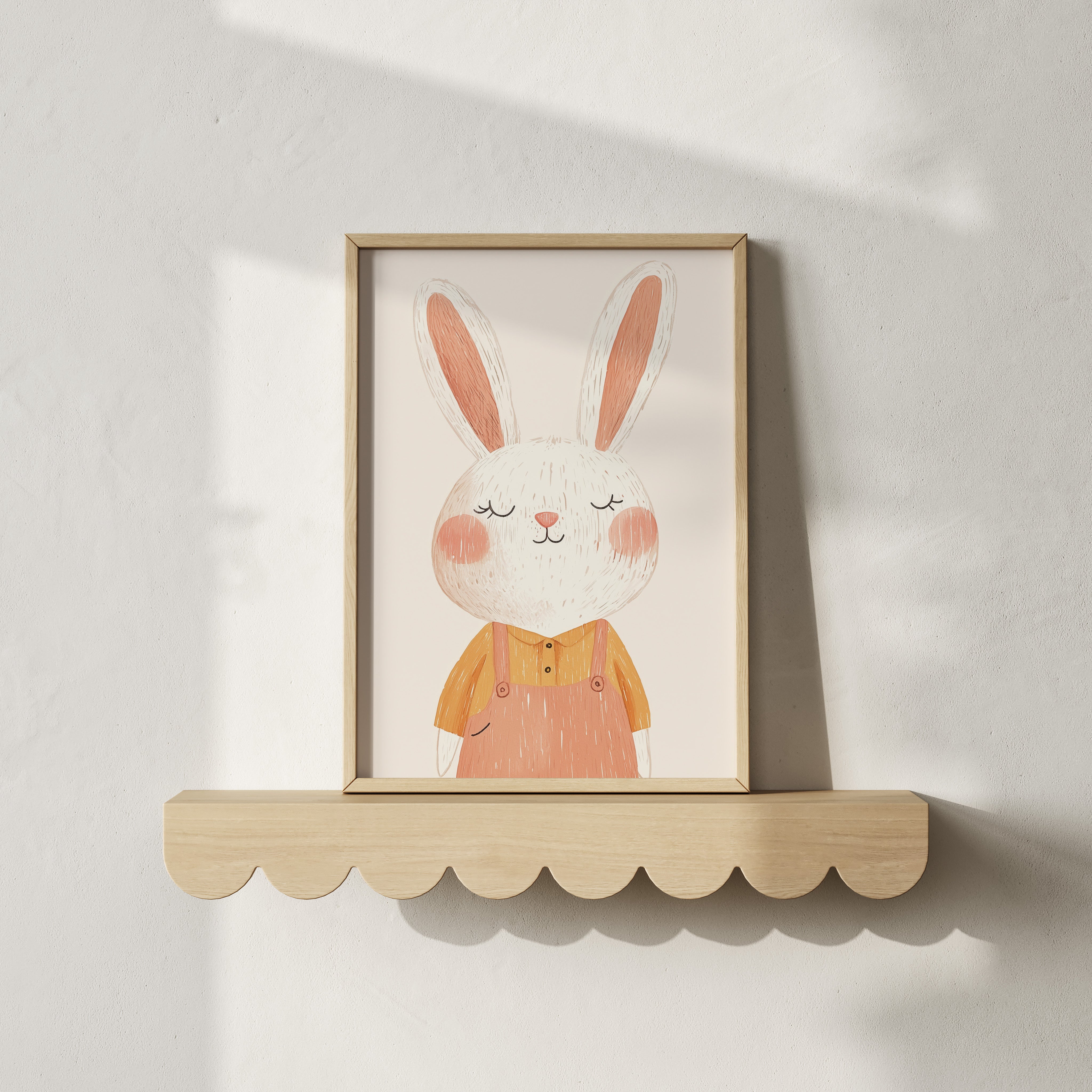 Kinderkamer print - Konijn in tuinbroek