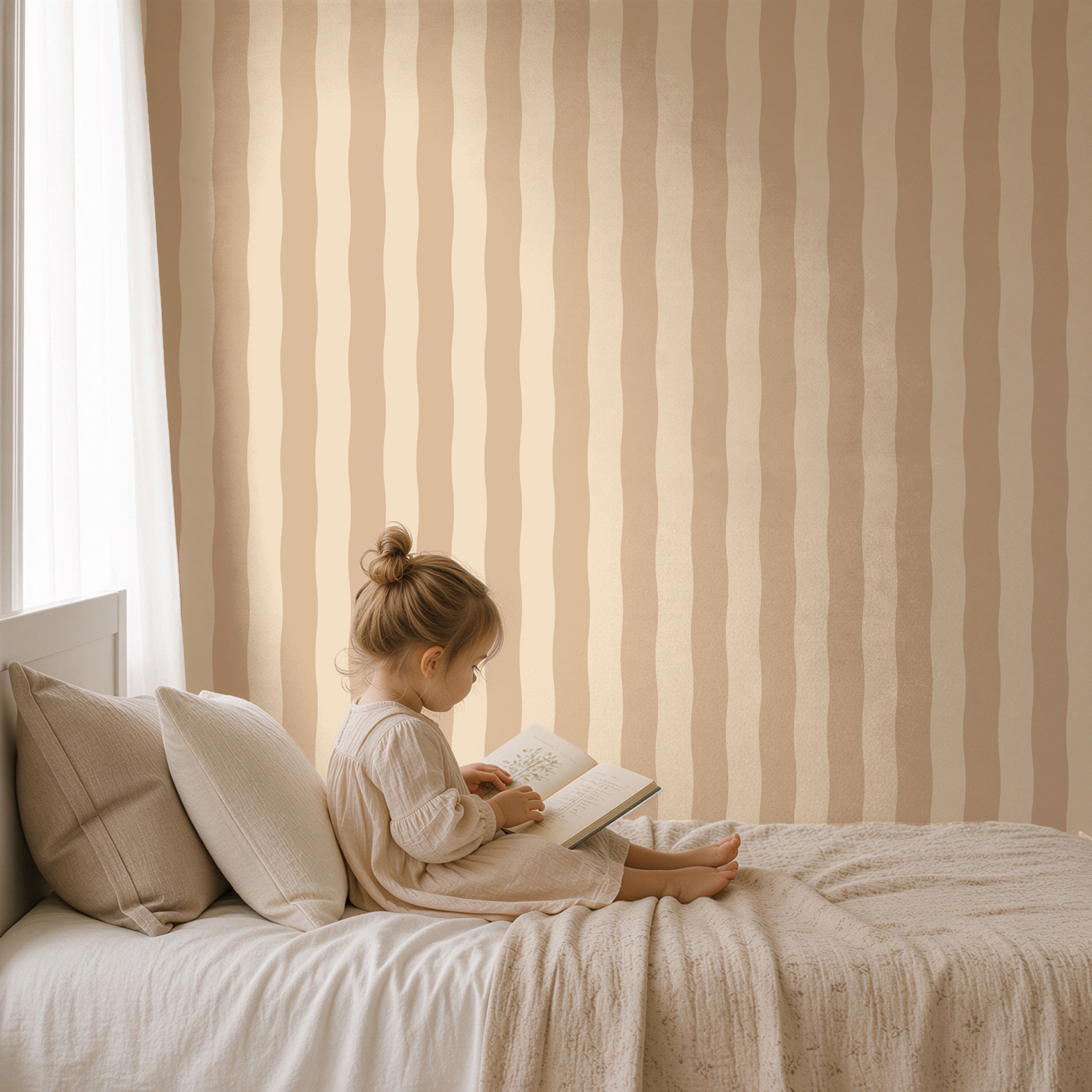 Behang Wavy Stripes - desert