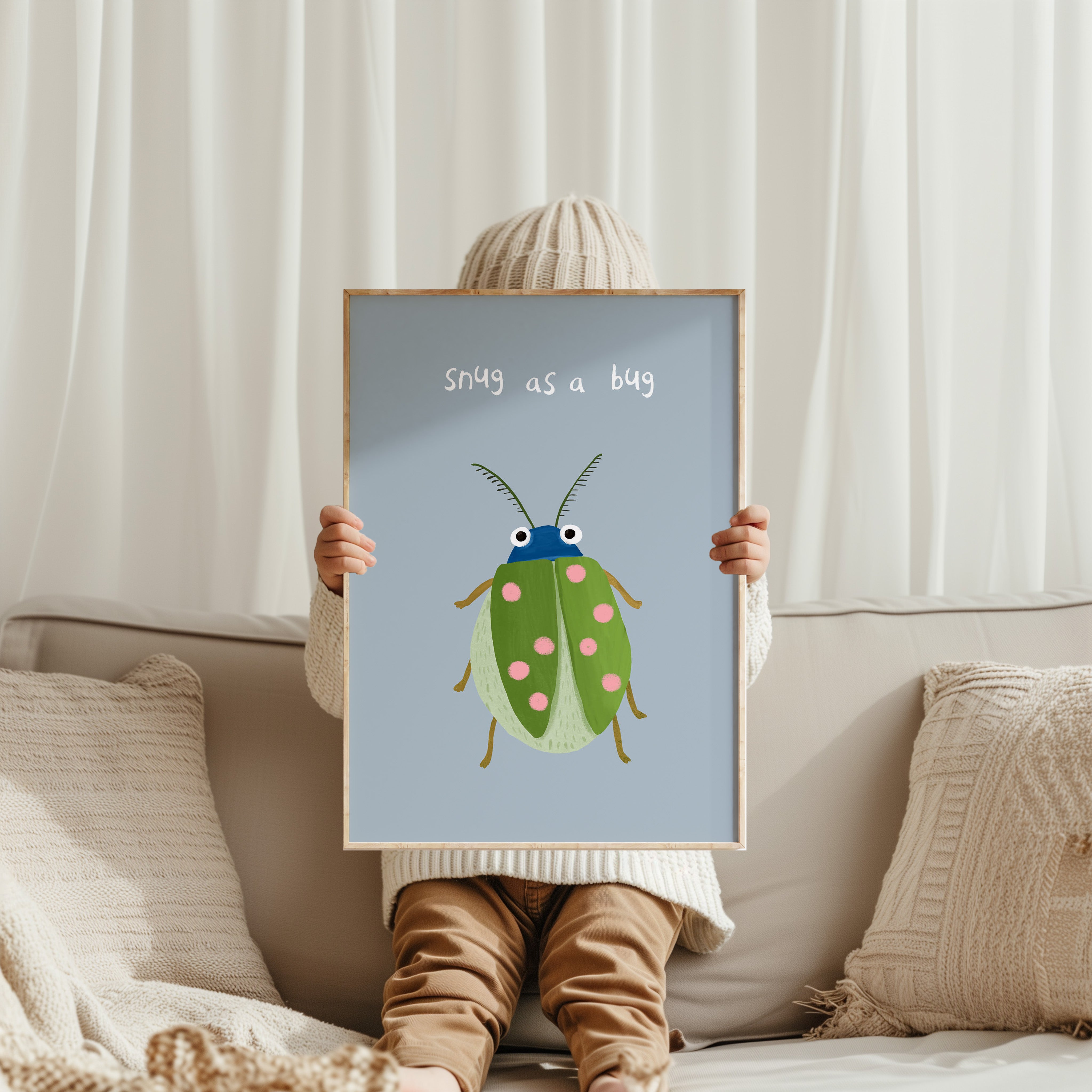 Kinderkamer print - Snug as a bug