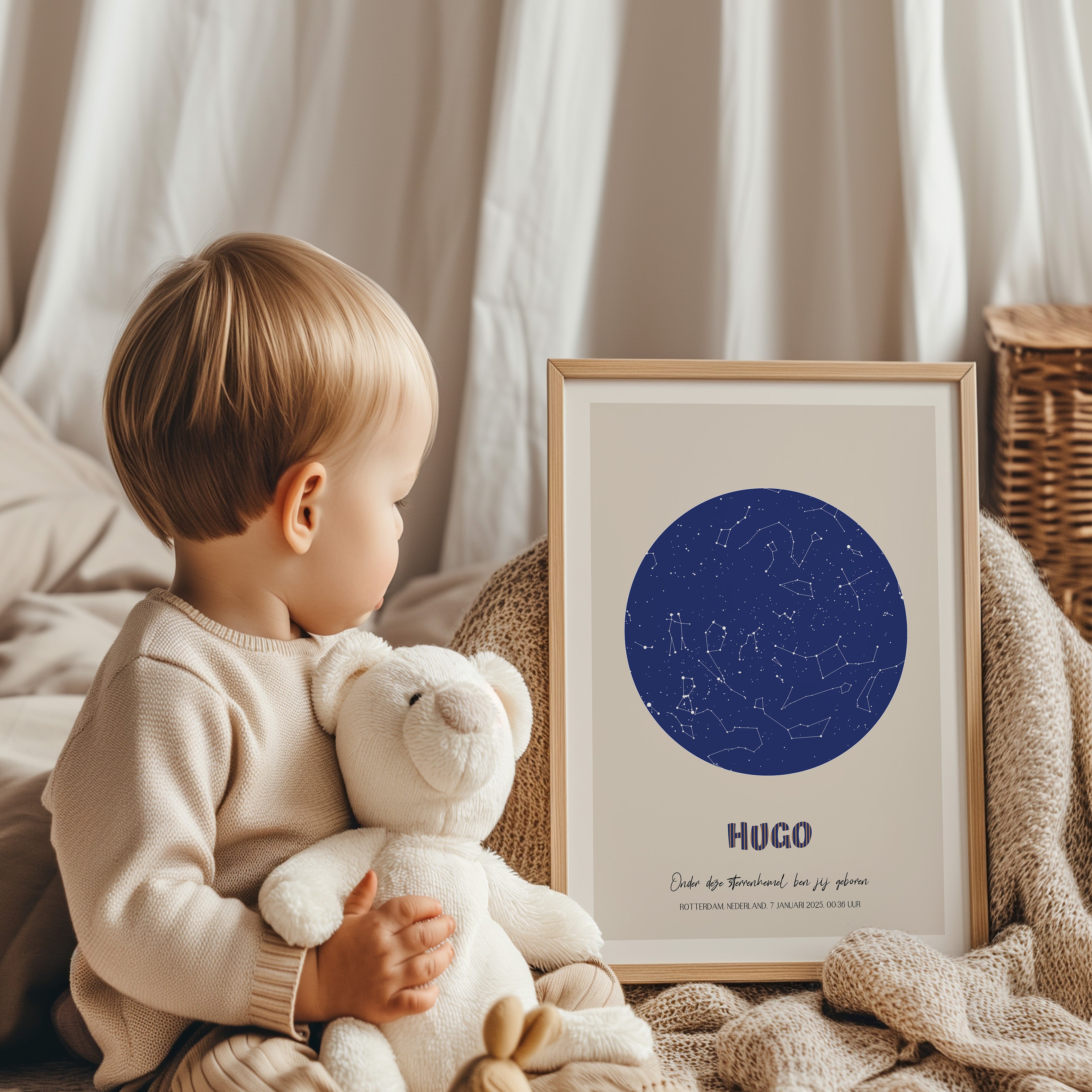 Sterrenhemel poster - KLEINE GROTE BEER | blauw