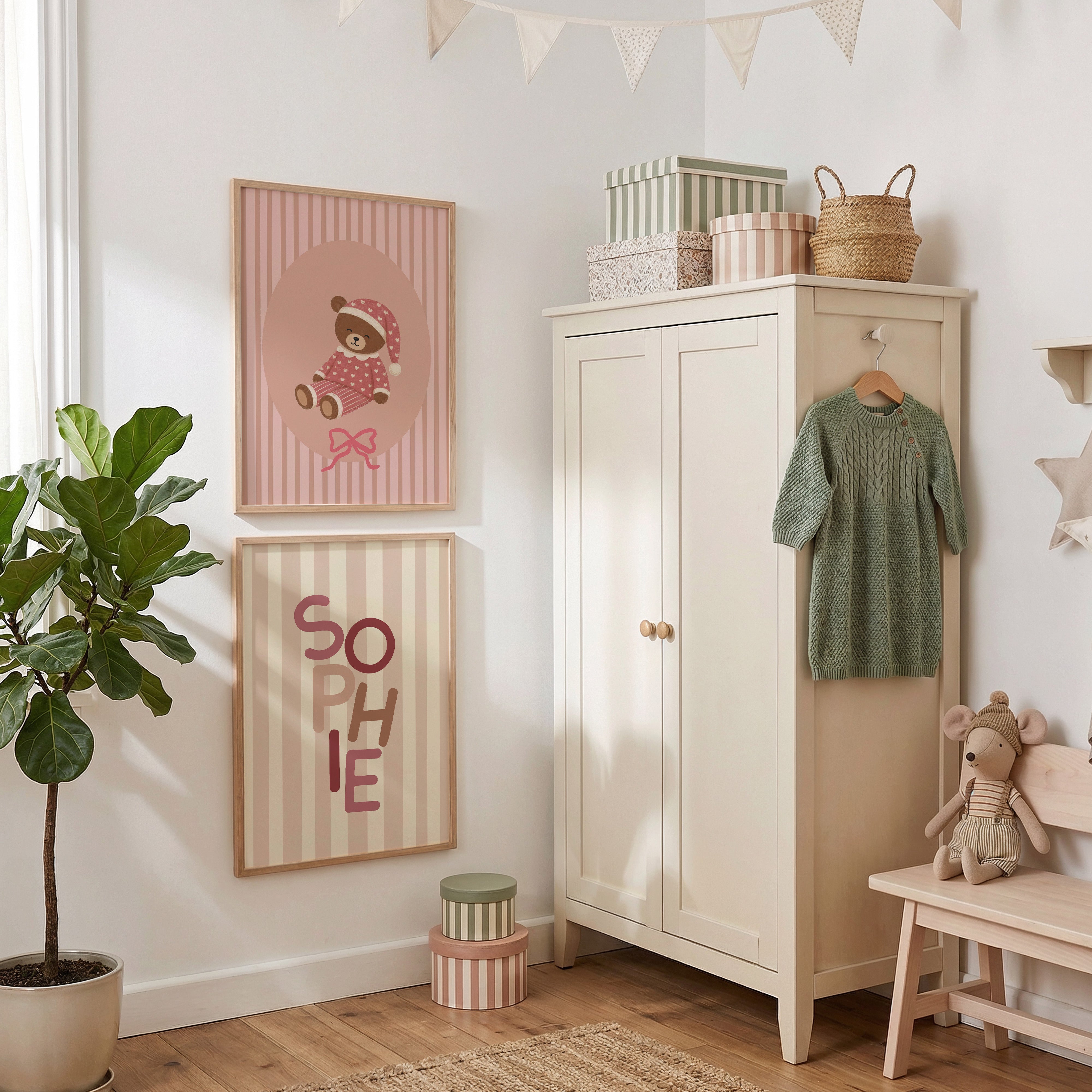 Kinderkamer poster - Beertje in pyjama