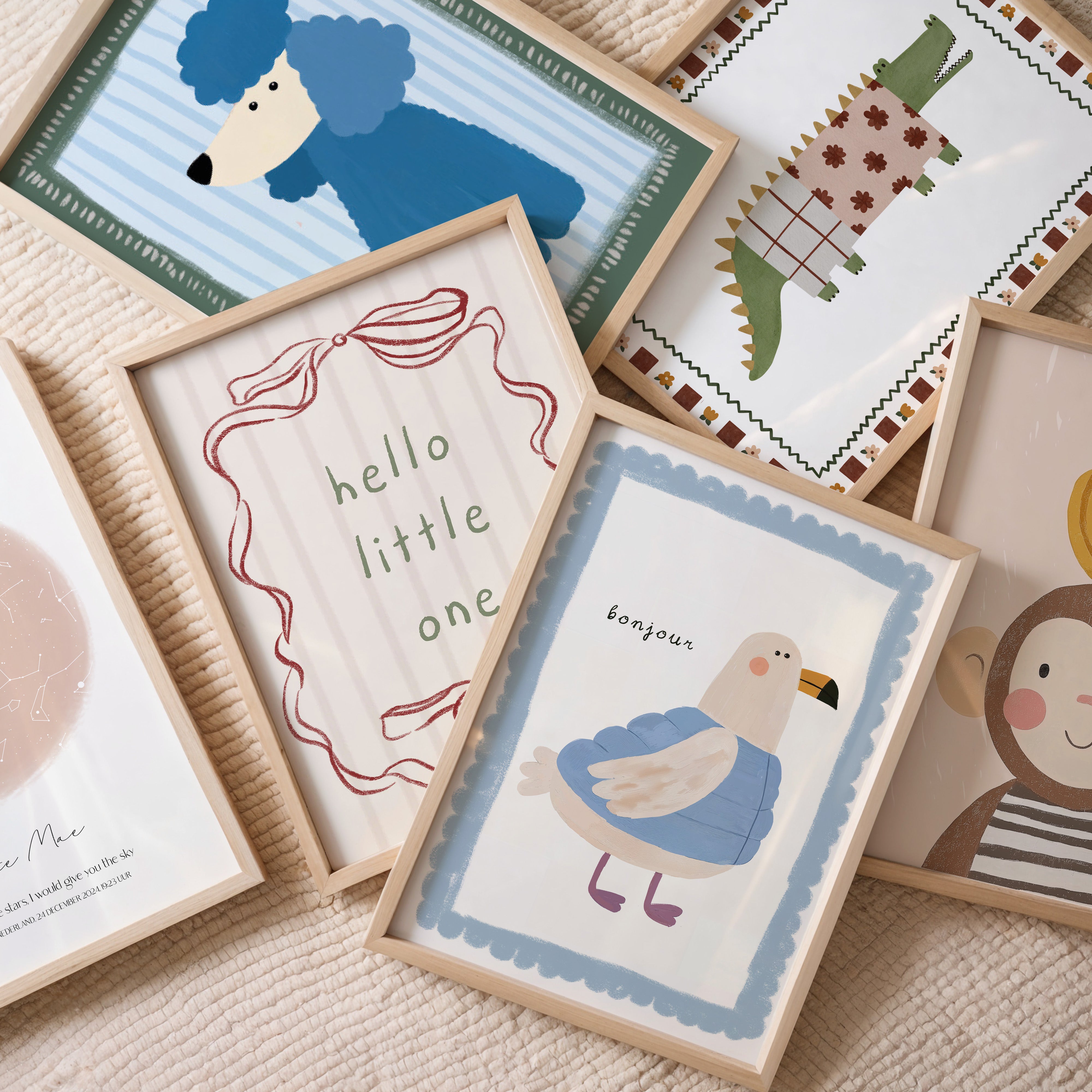 Kinderkamer print - Blue Poodle