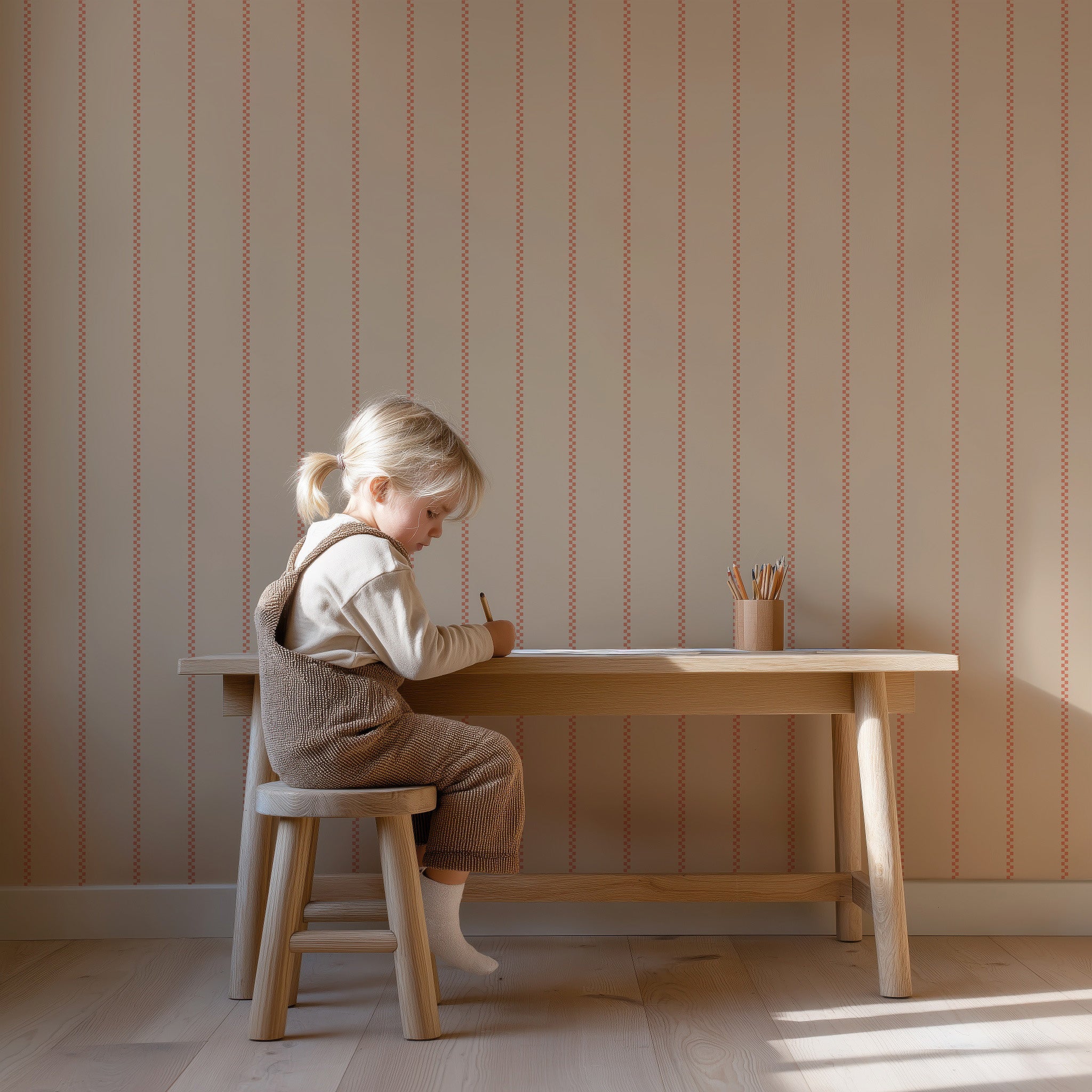 Pixel Pins Wallpaper - Apricot