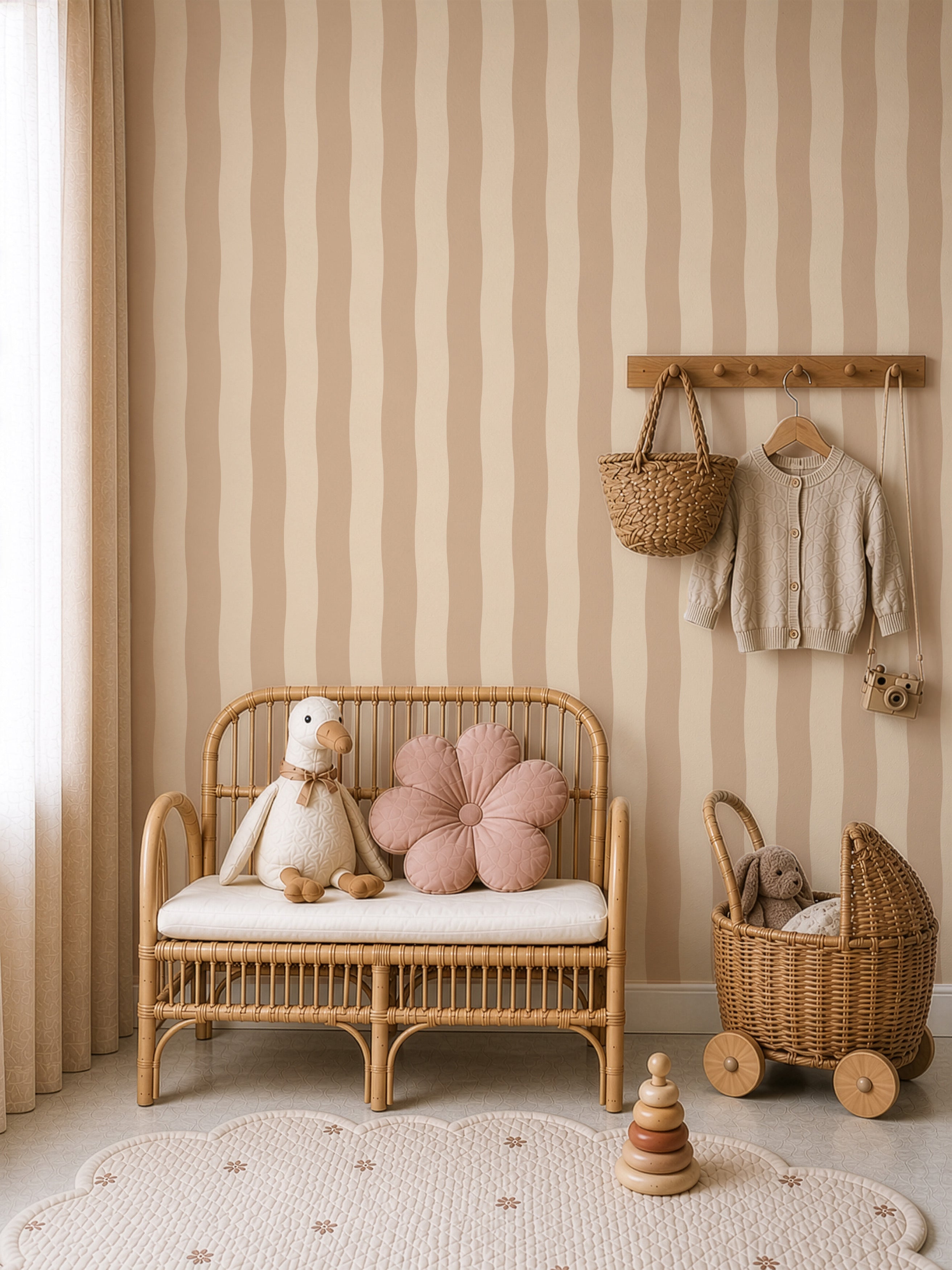 Behang Wavy Stripes - desert