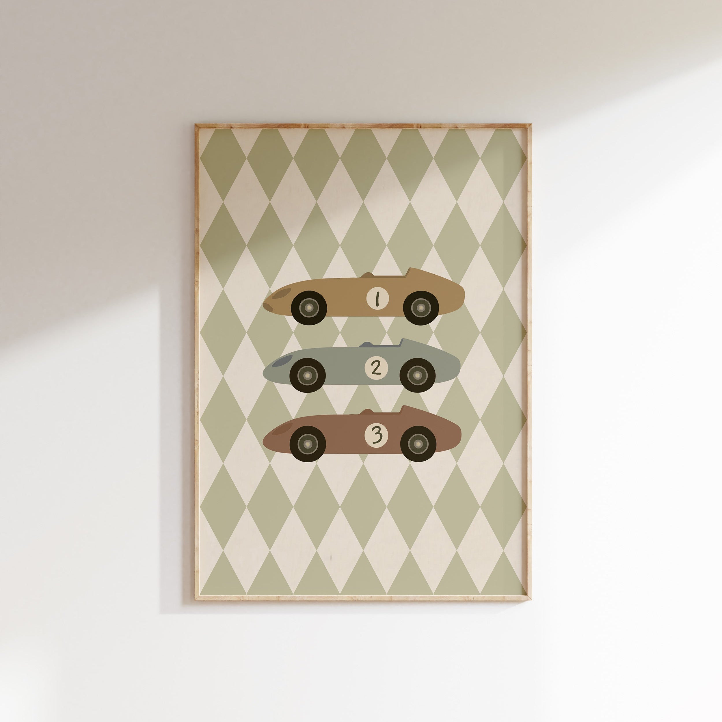 Kinderkamer poster - Racewagens