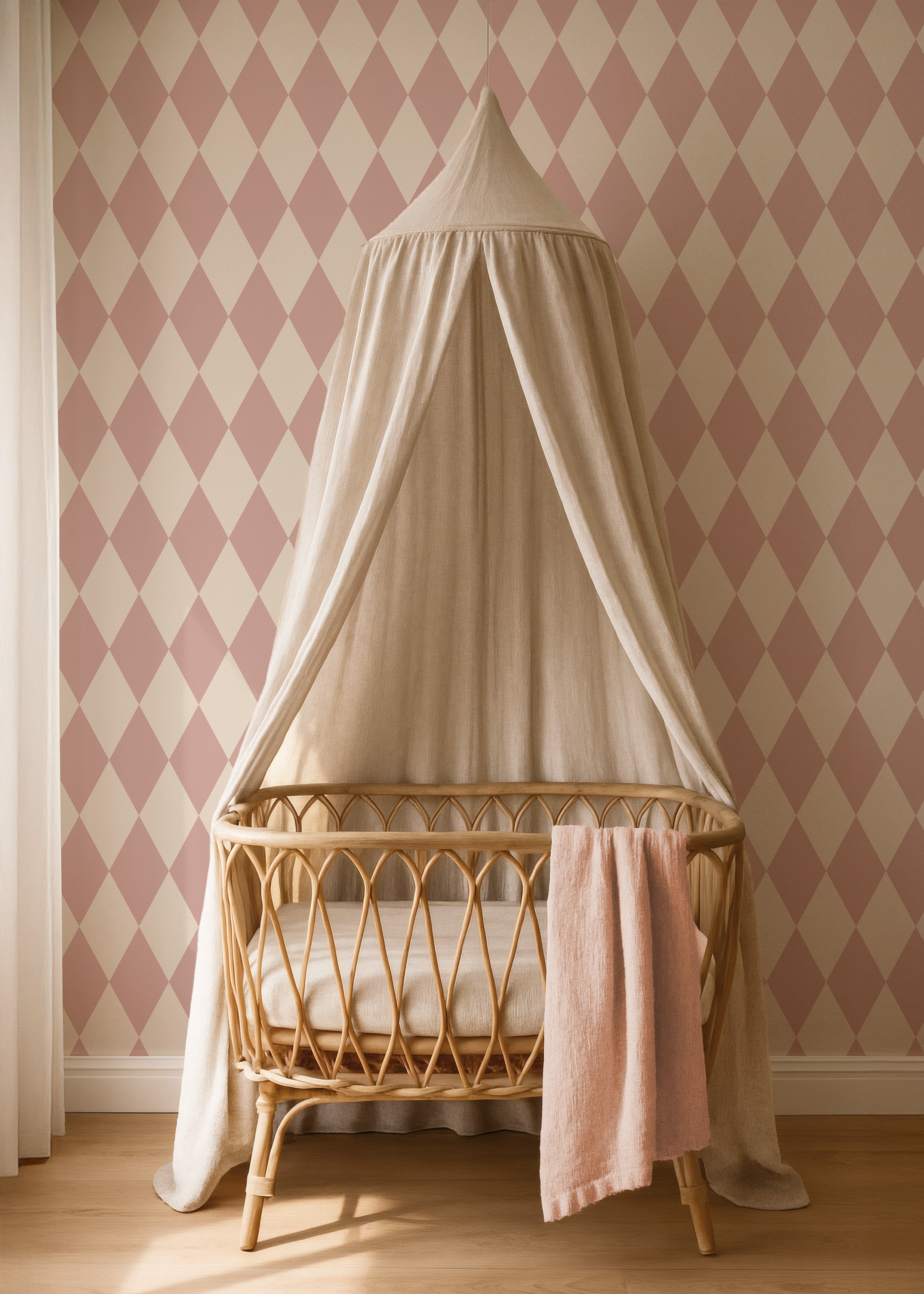 Behang Wiebertje - powder blush