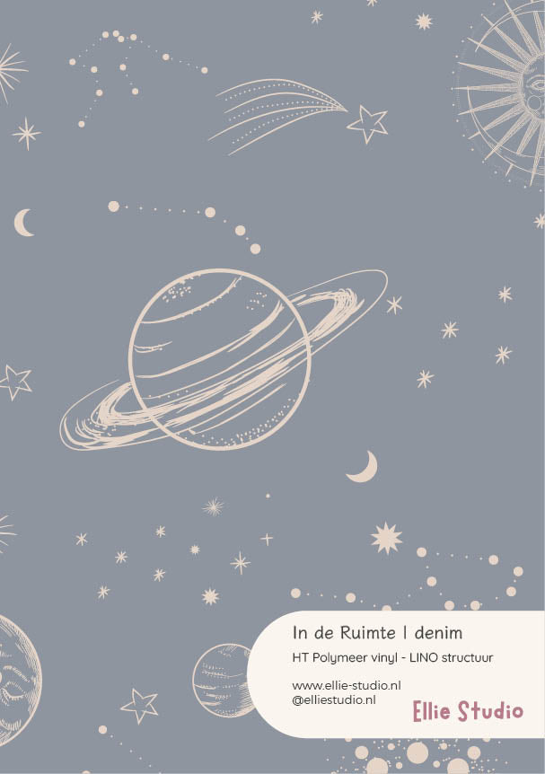 Muursticker staal - In de Ruimte | denim