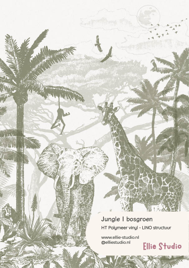 Muursticker staal - Jungle | bosgroen