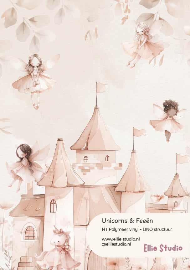 Muursticker staal - Unicorns en Feeën
