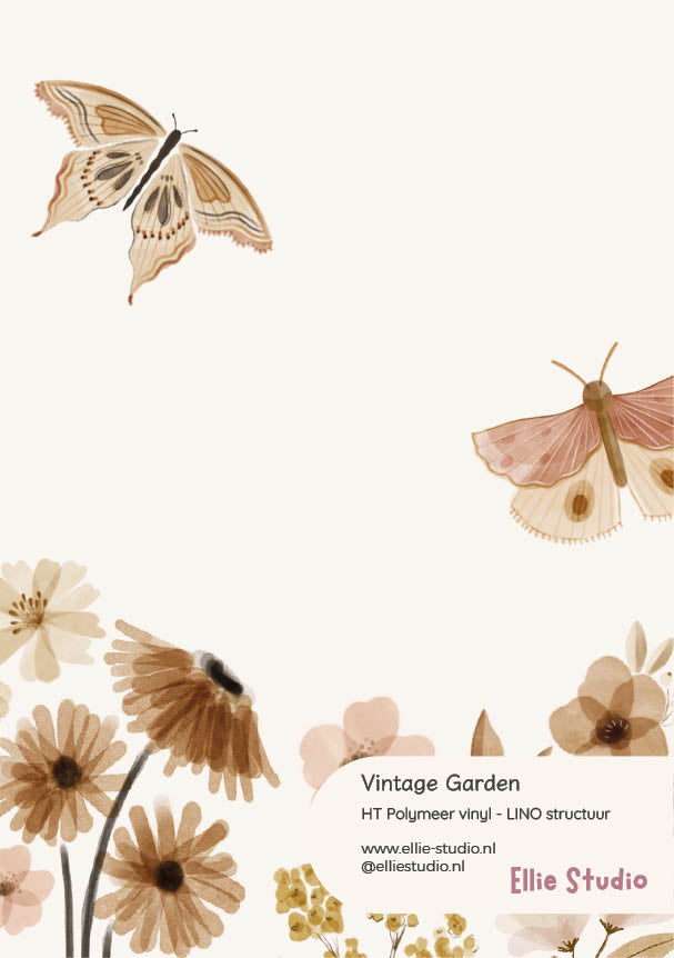 Muursticker staal - Vintage Garden