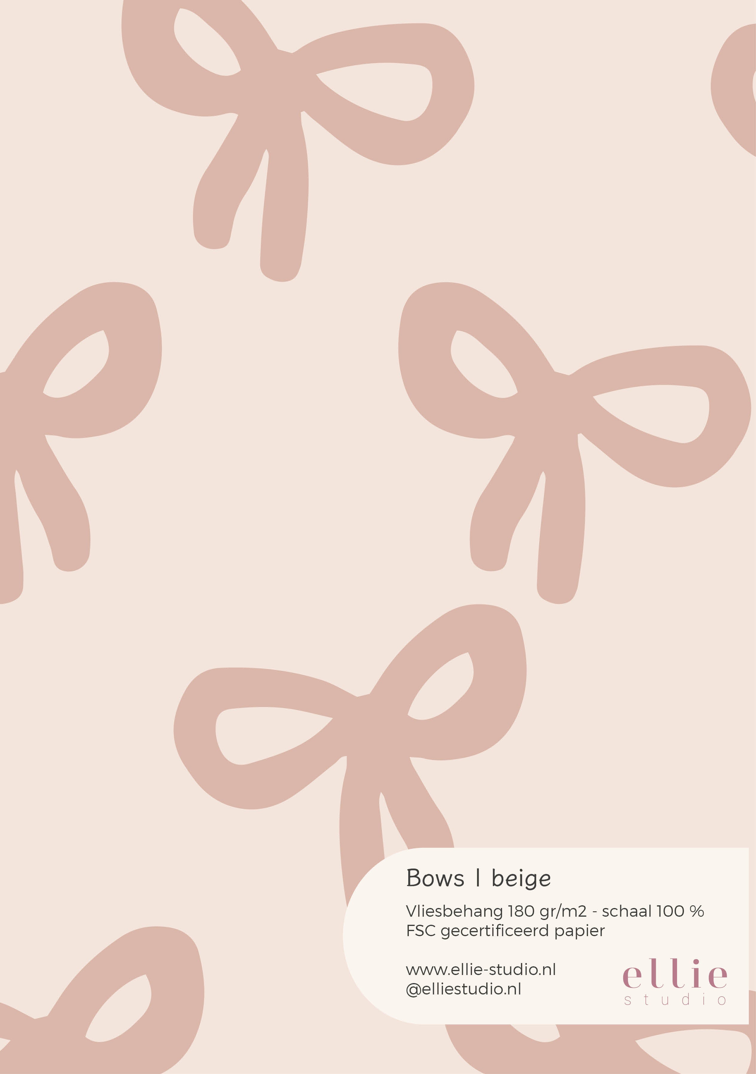 Wallpaper sample Bows - beige