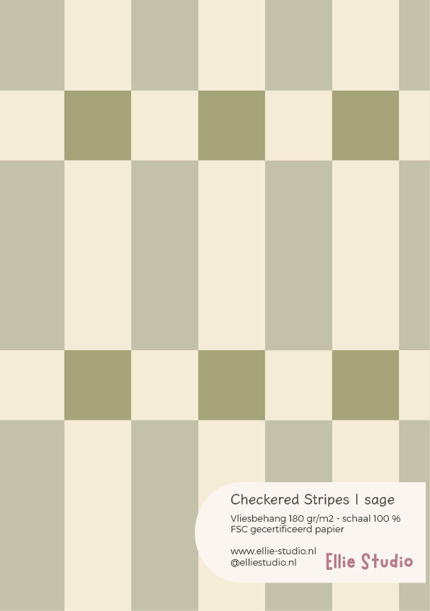 Behangstaal Checkered Stripes - sage