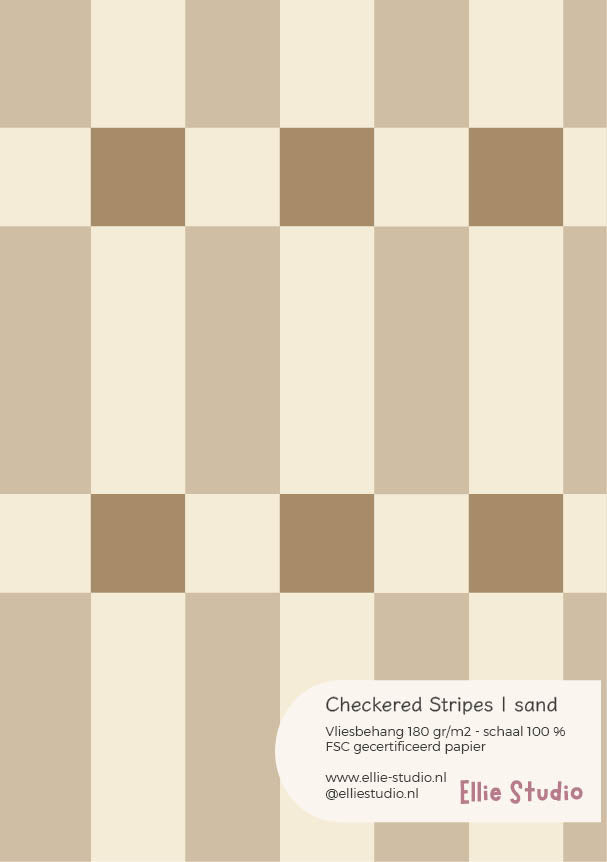 Behangstaal Checkered Stripes - sand