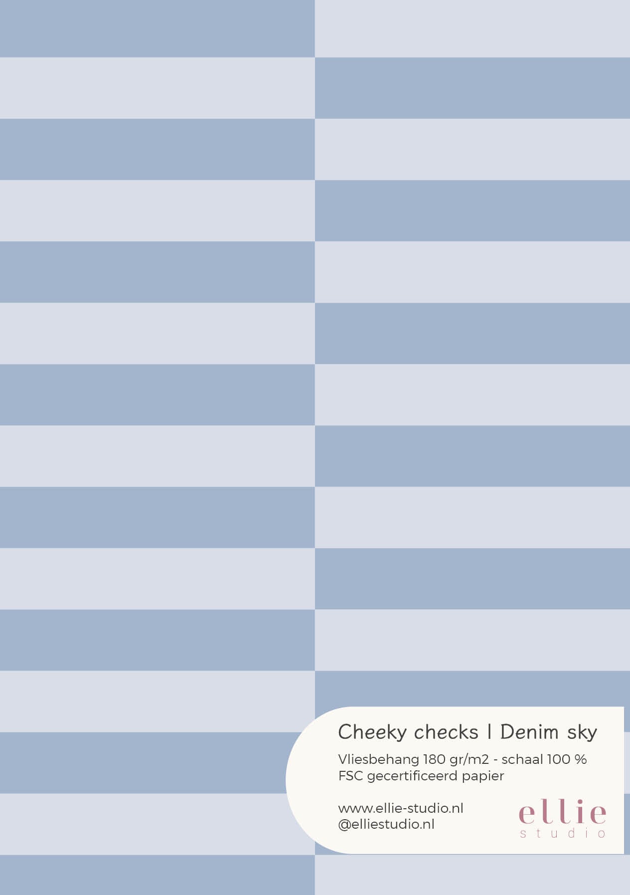 Cheeky Checks wallpaper sample - denim sky