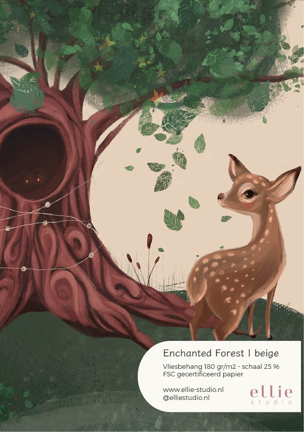 Behangstaal Enchanted Forest - beige