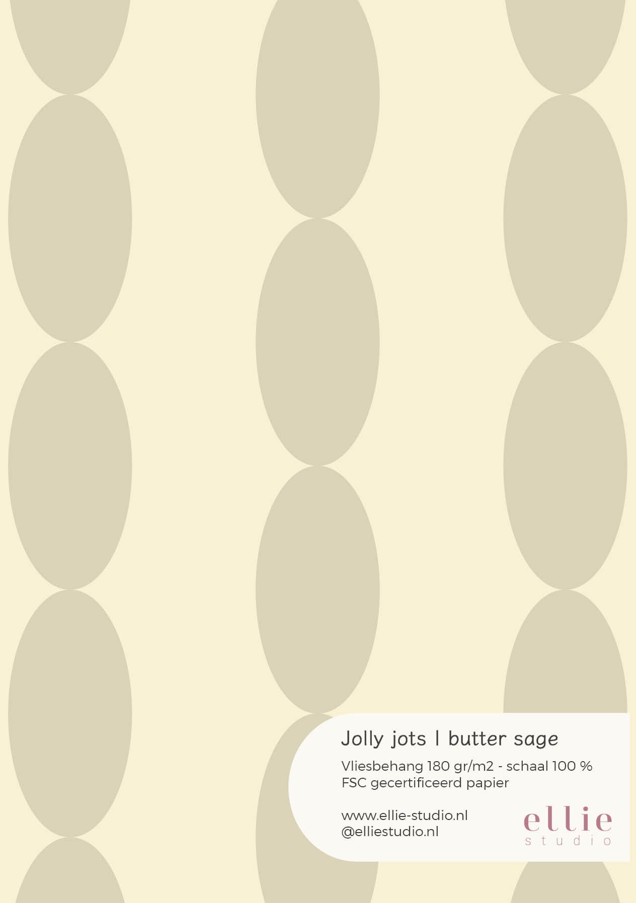 Wallpaper sample Jolly Jots - butter sage