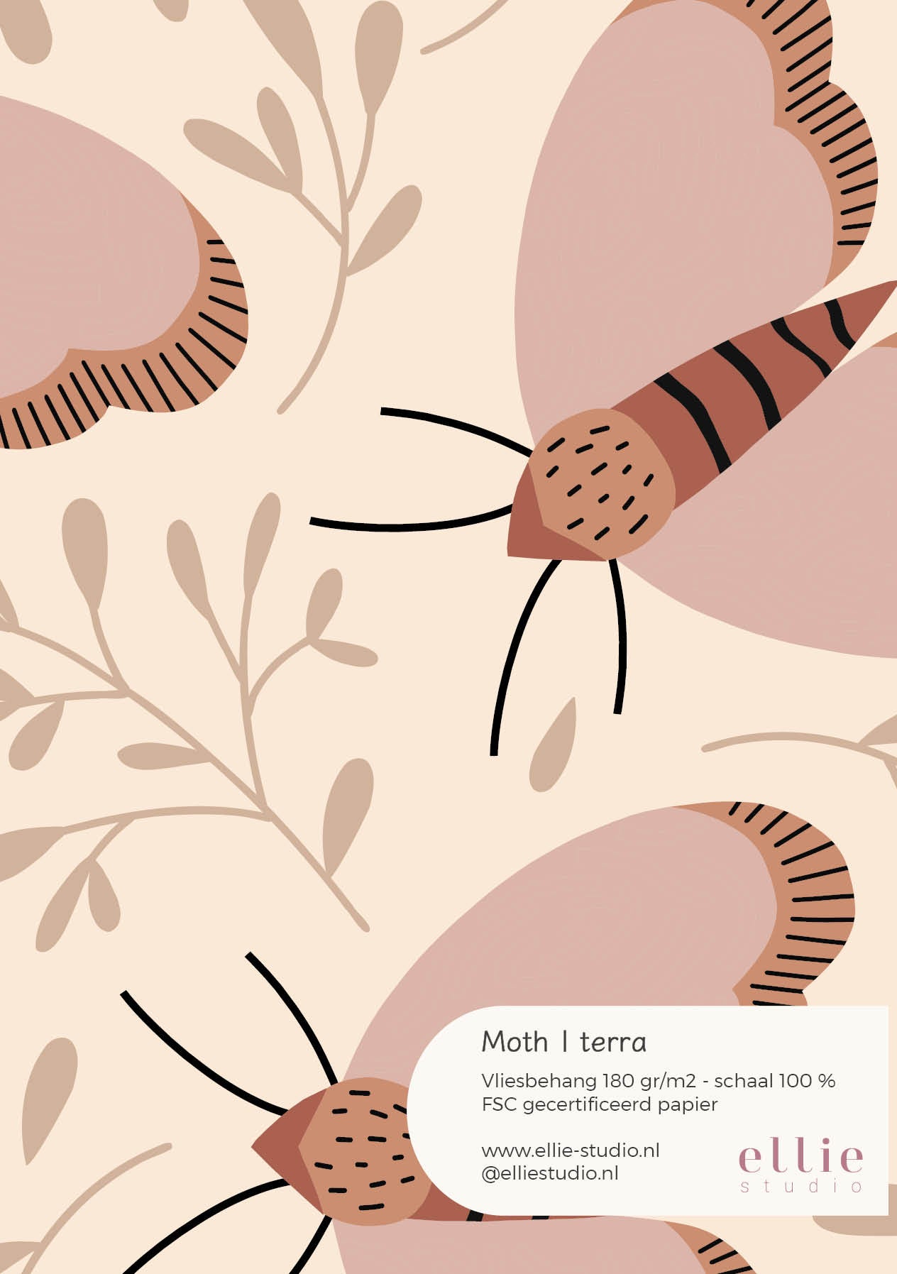 Behangstaal Moth - terra
