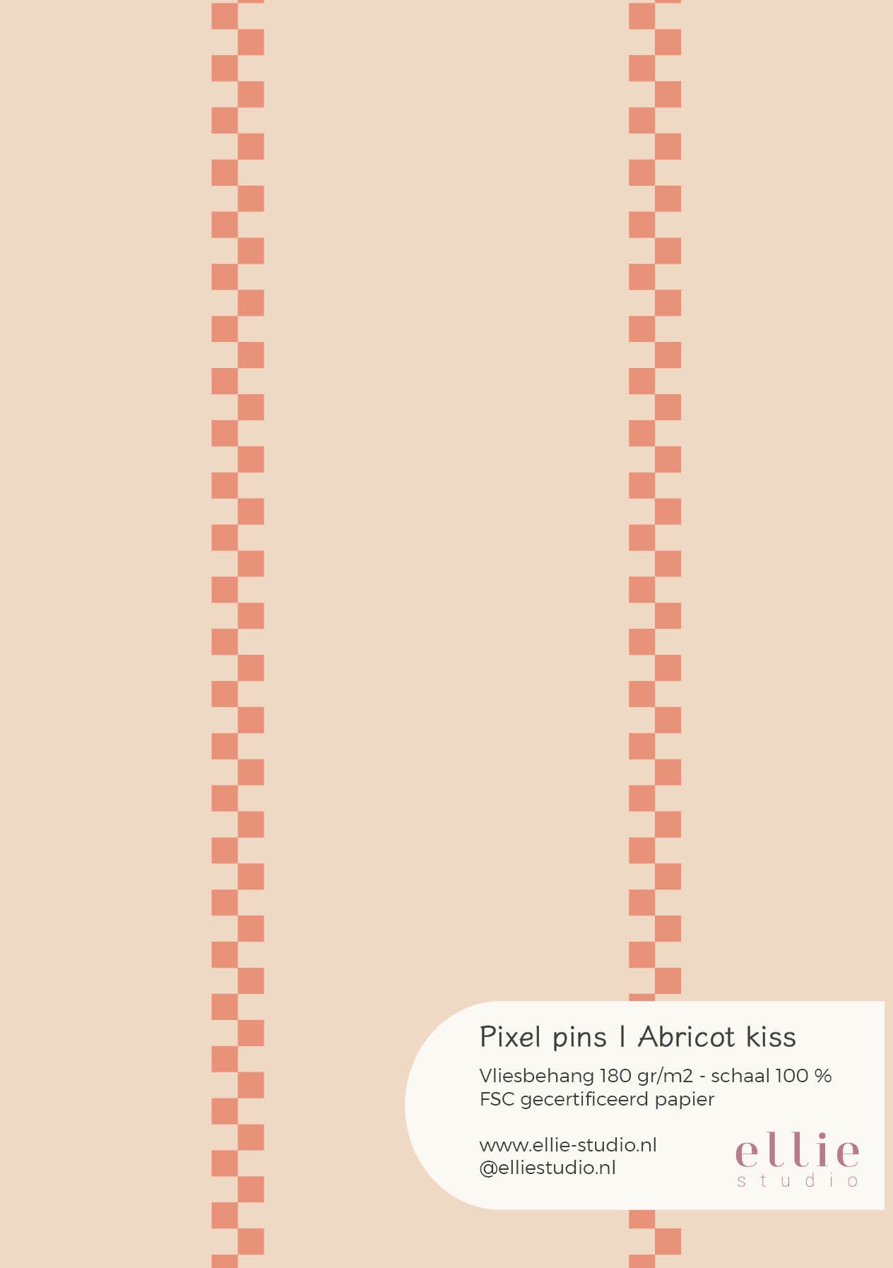 Behangstaal Pixel Pins - abricot kiss