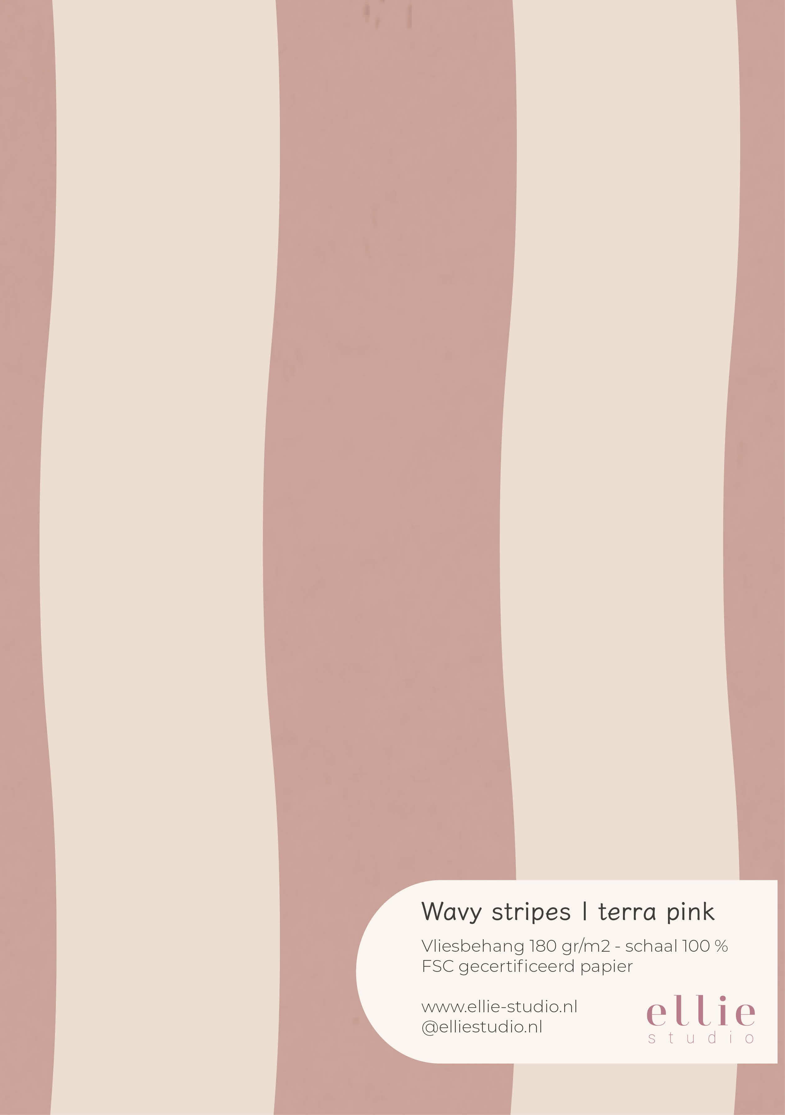 Behangstaal Wavy Stripes - terra pink