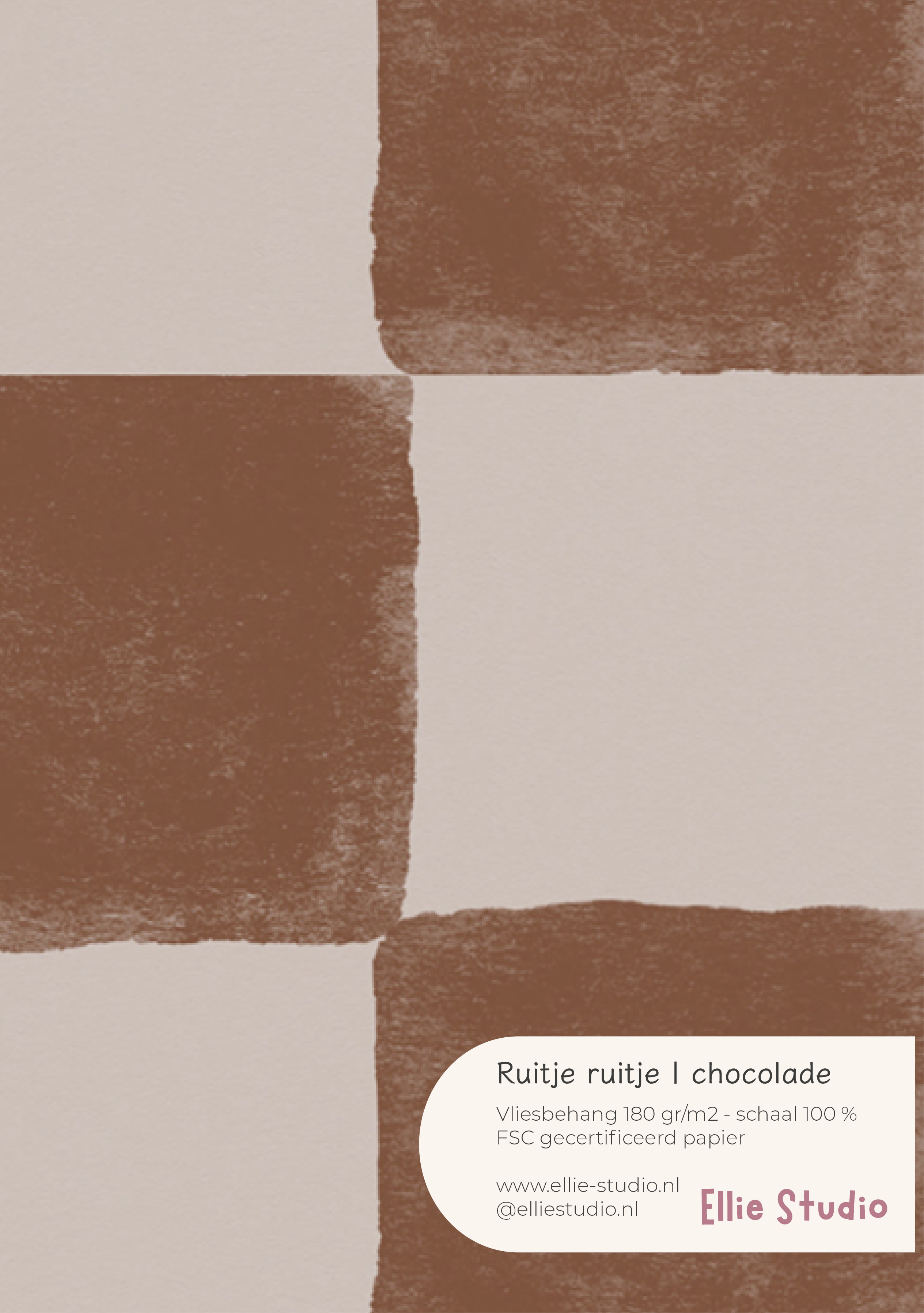 Behangstaal Ruitje ruitje - Chocolade