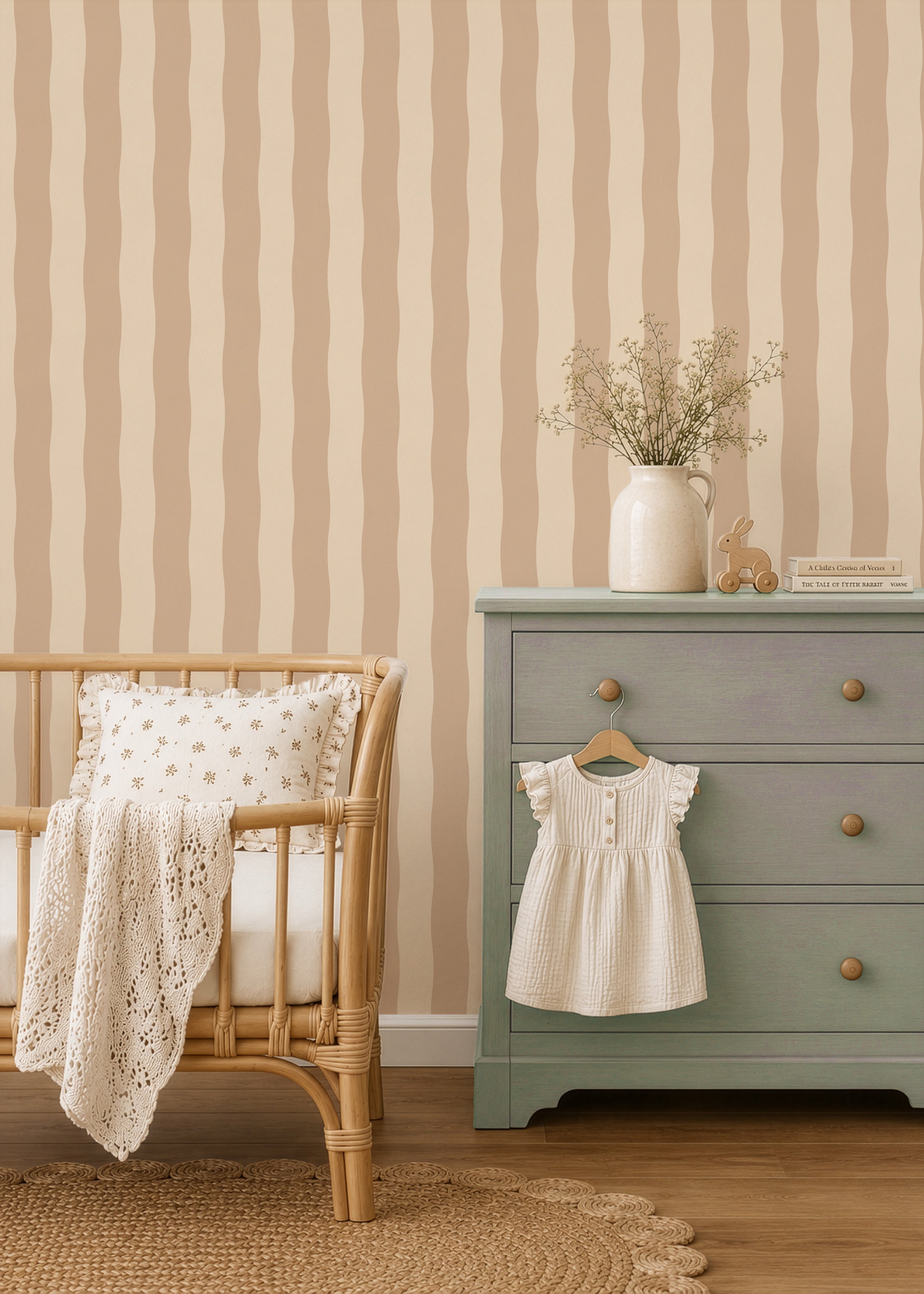 Behang Wavy Stripes - desert