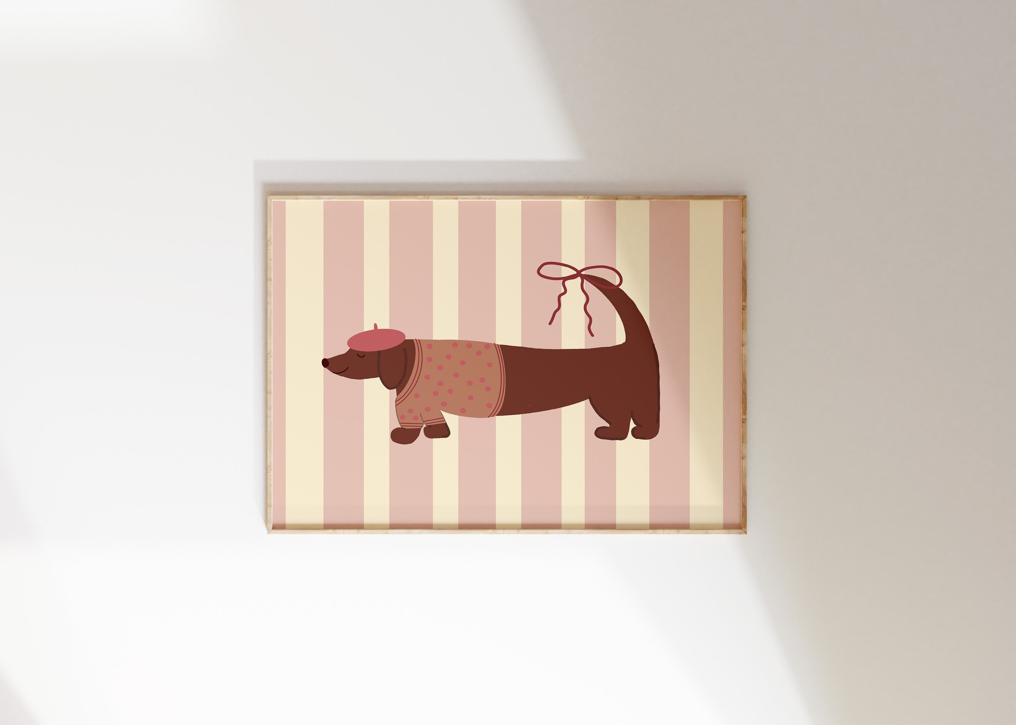 Kinderkamer poster - Teckel met Strik