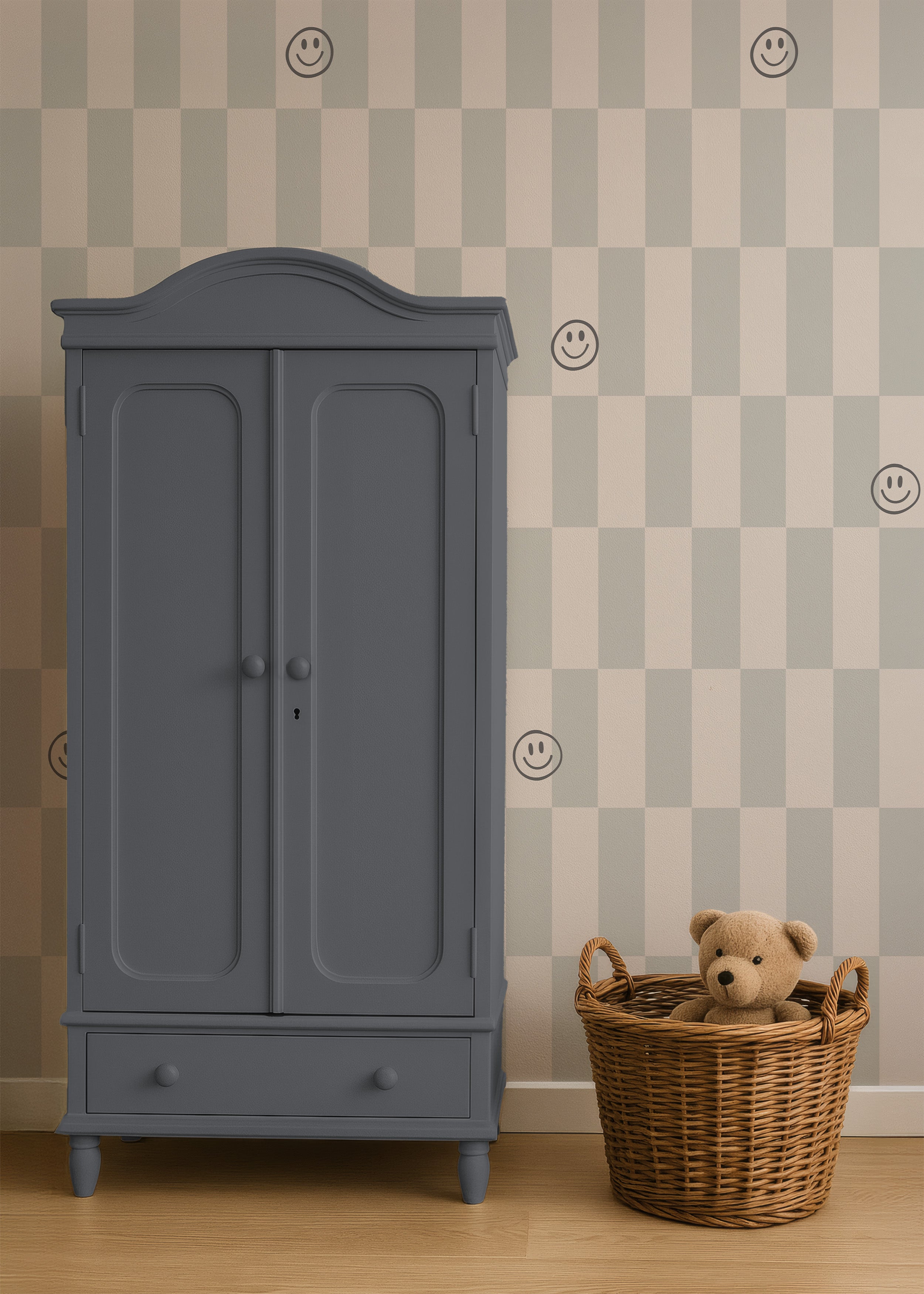 Wallpaper Lumi Smiles - soft gray