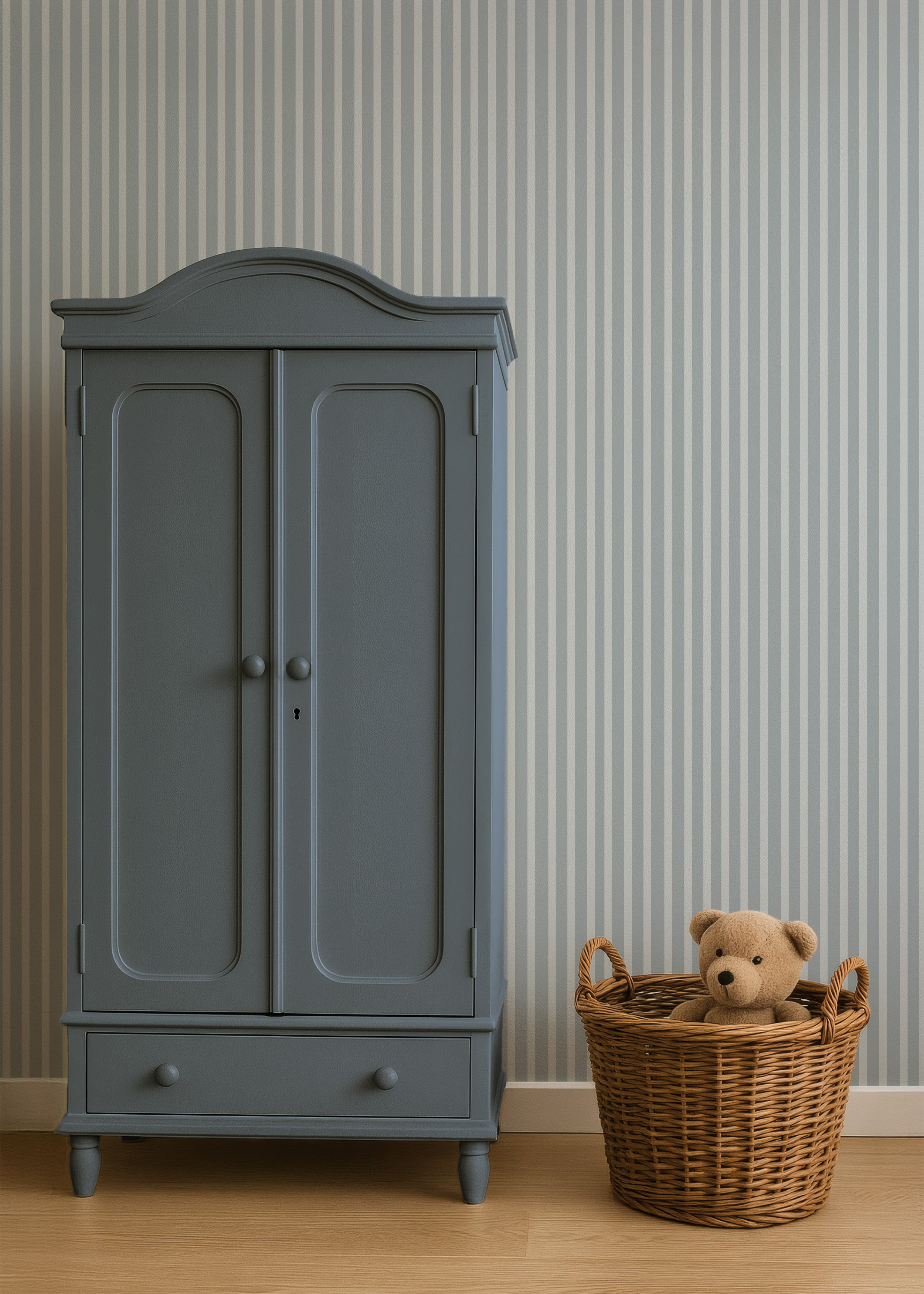 Behang Stripes - vintage blue