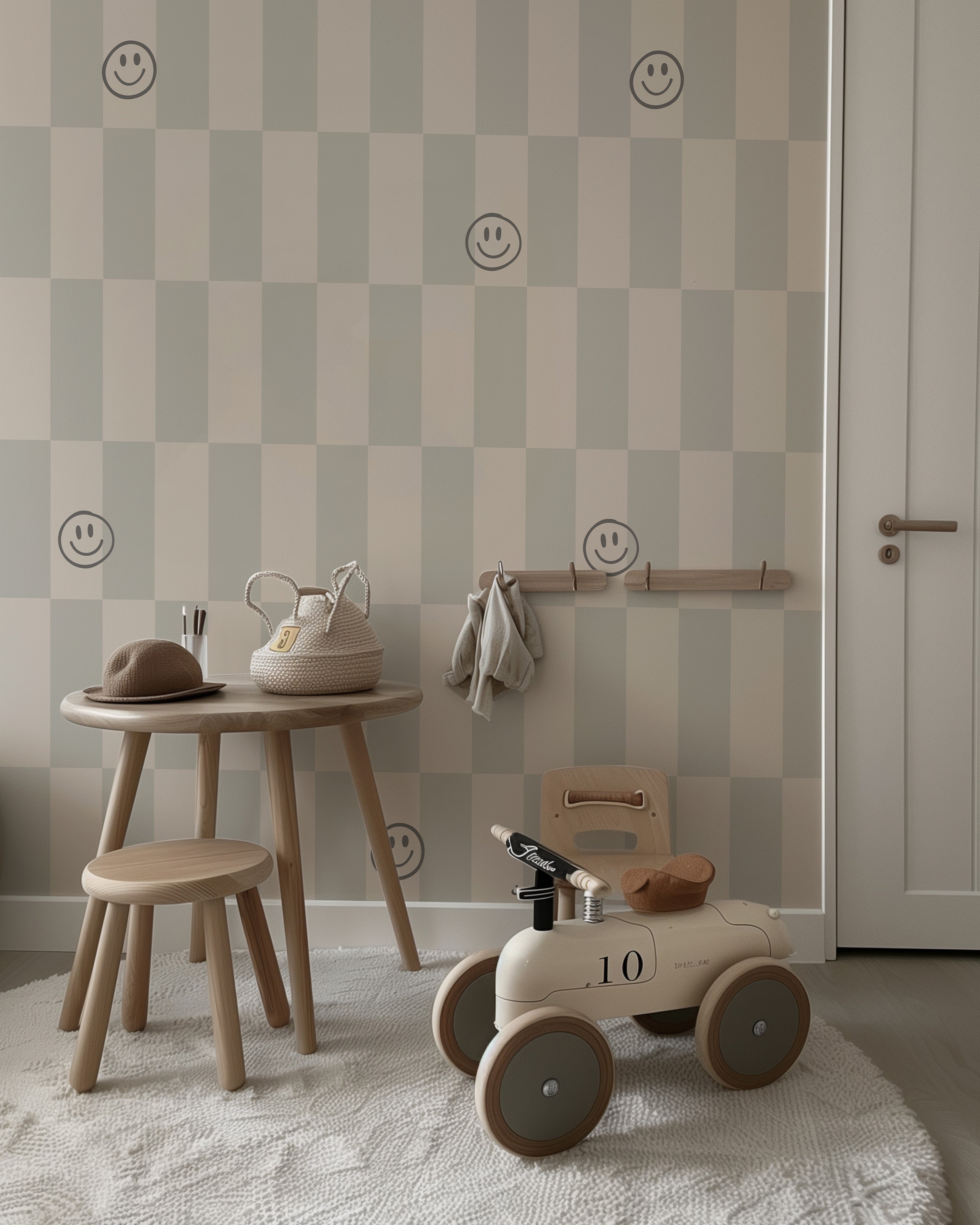 Wallpaper Lumi Smiles - soft gray