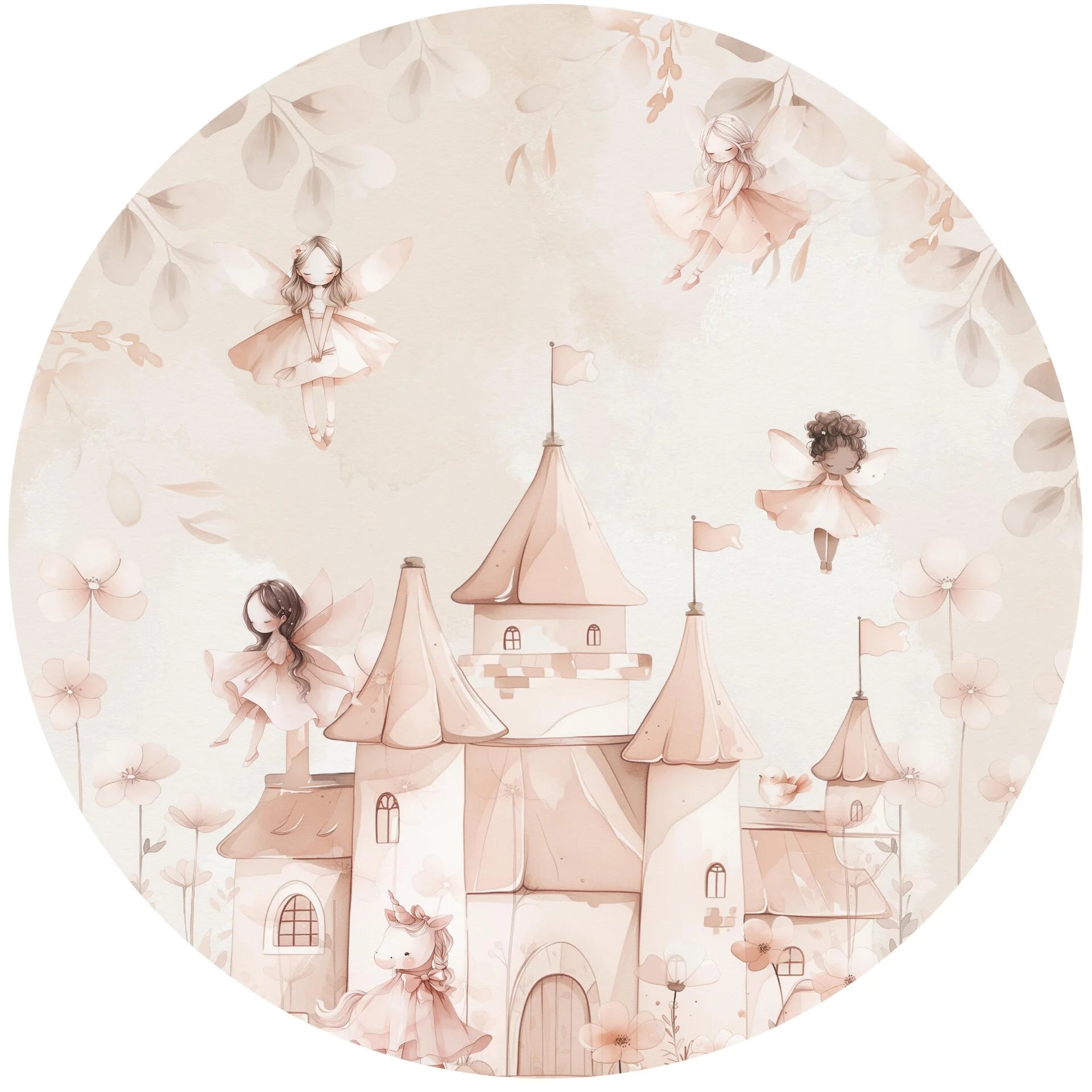 Behangcirkel - Unicorns & Feeën