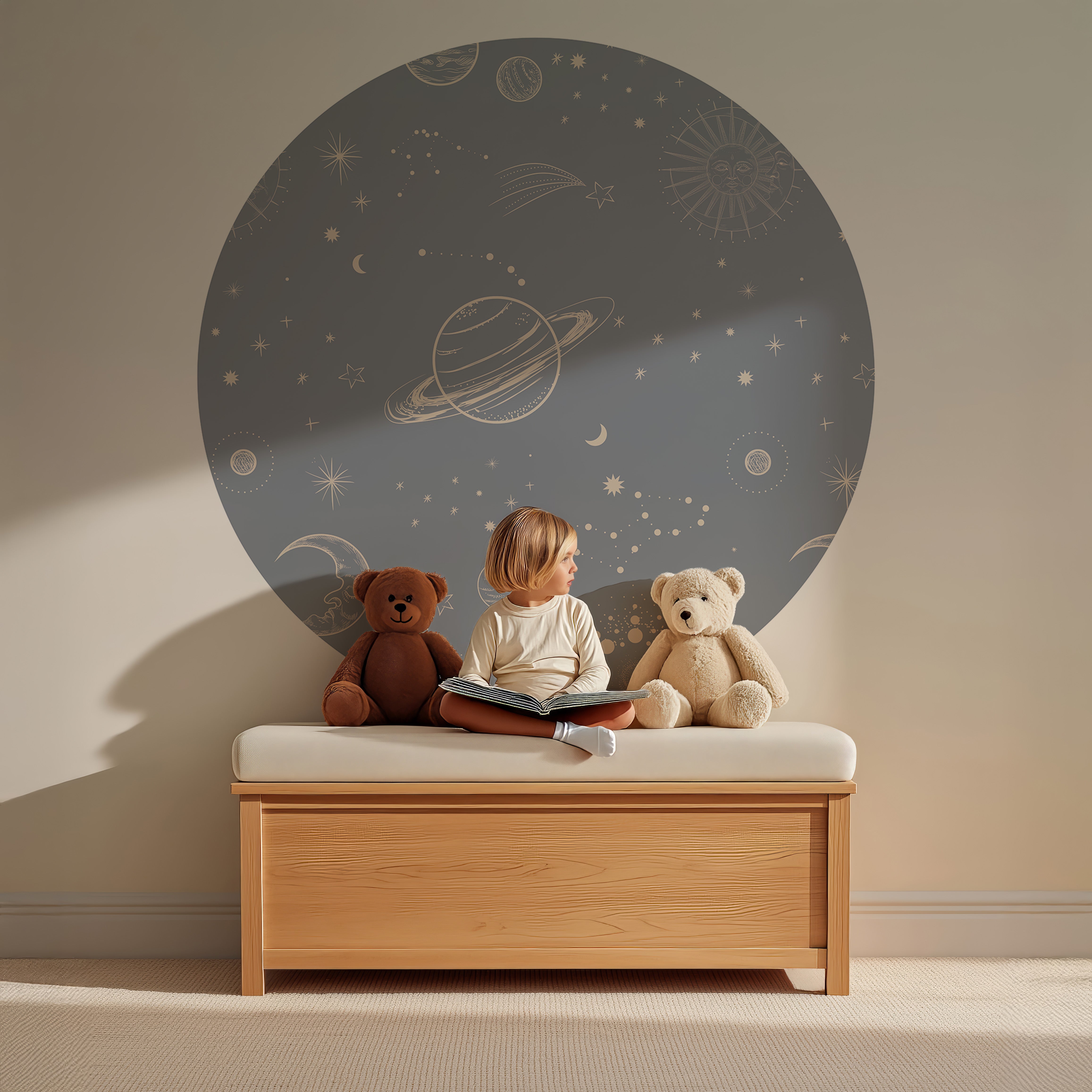 Behangcirkel - In de Ruimte | denim