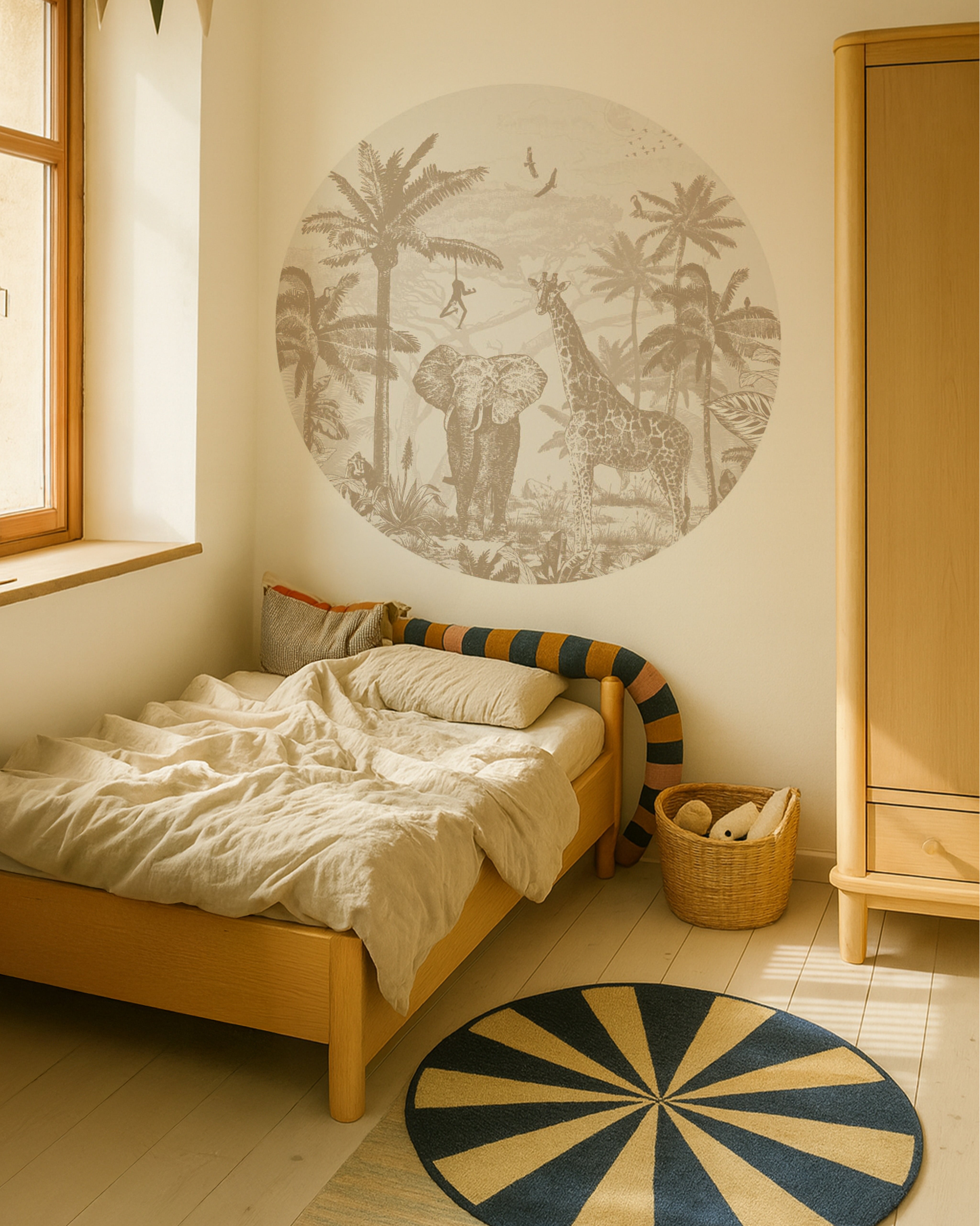 Behangcirkel - Jungle | bruin