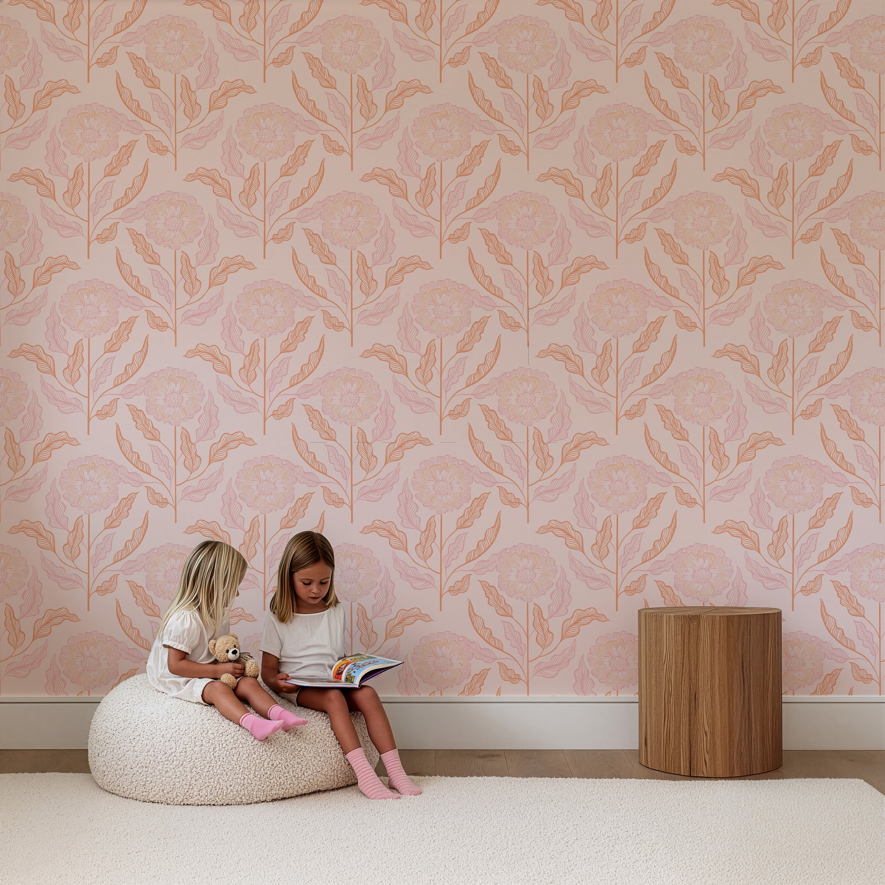 Behang Sunset Flowers